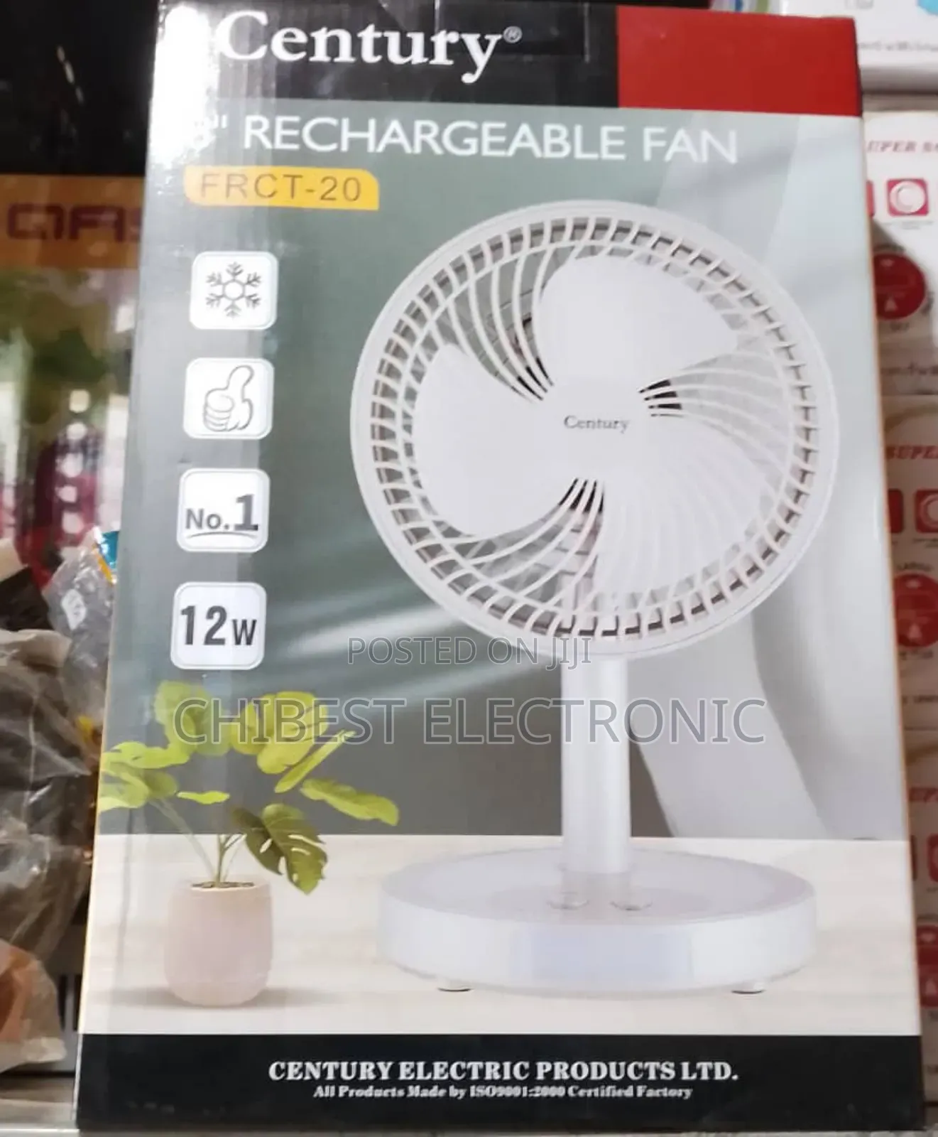 Century Rechargeable Table Fan