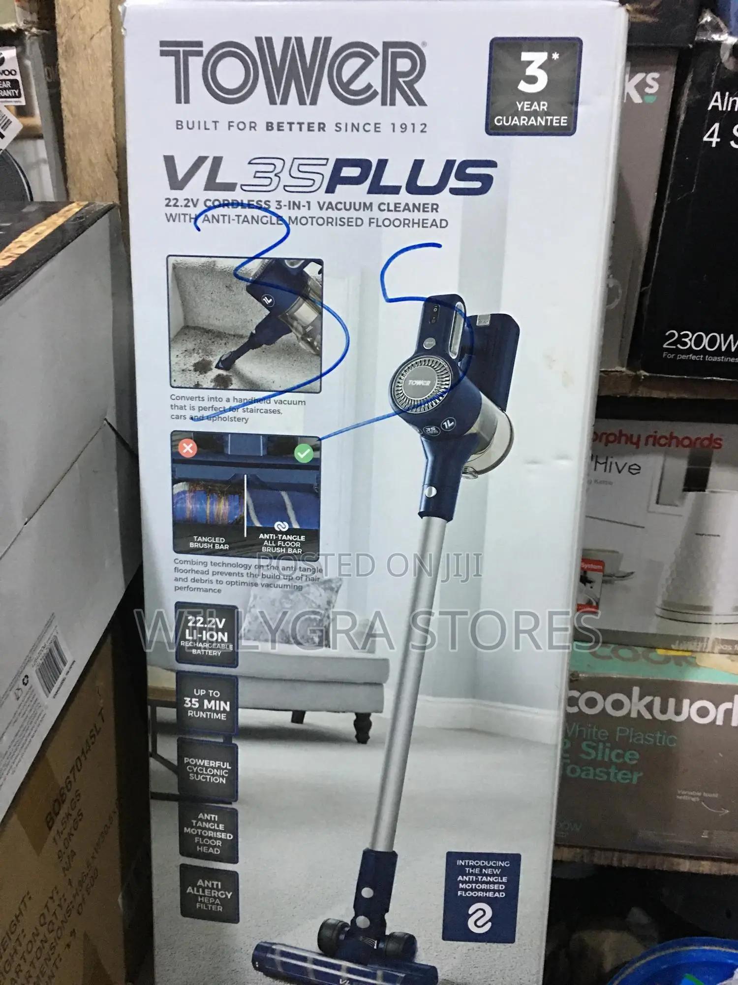 Tower Vl35 Cordless 3-in-1 Vacuum Cleaner With Hepa Filter