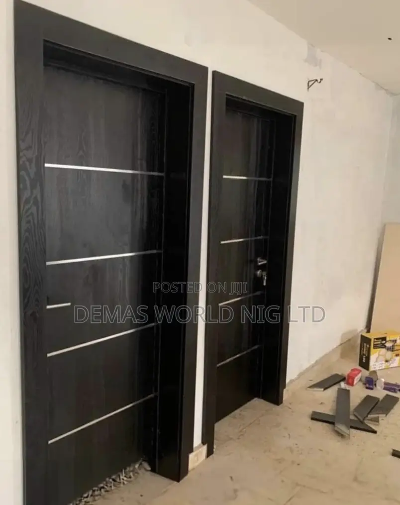 Imported Black Wooden Door With Accessories