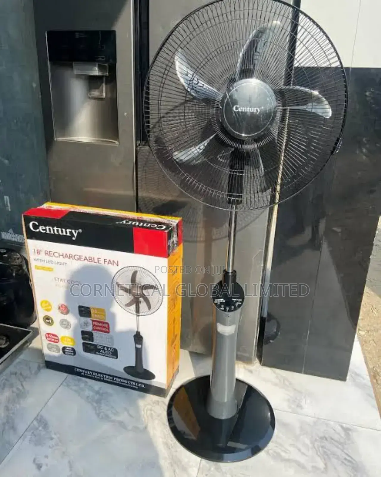 Century 18" Rechargeable Fan With Led Light