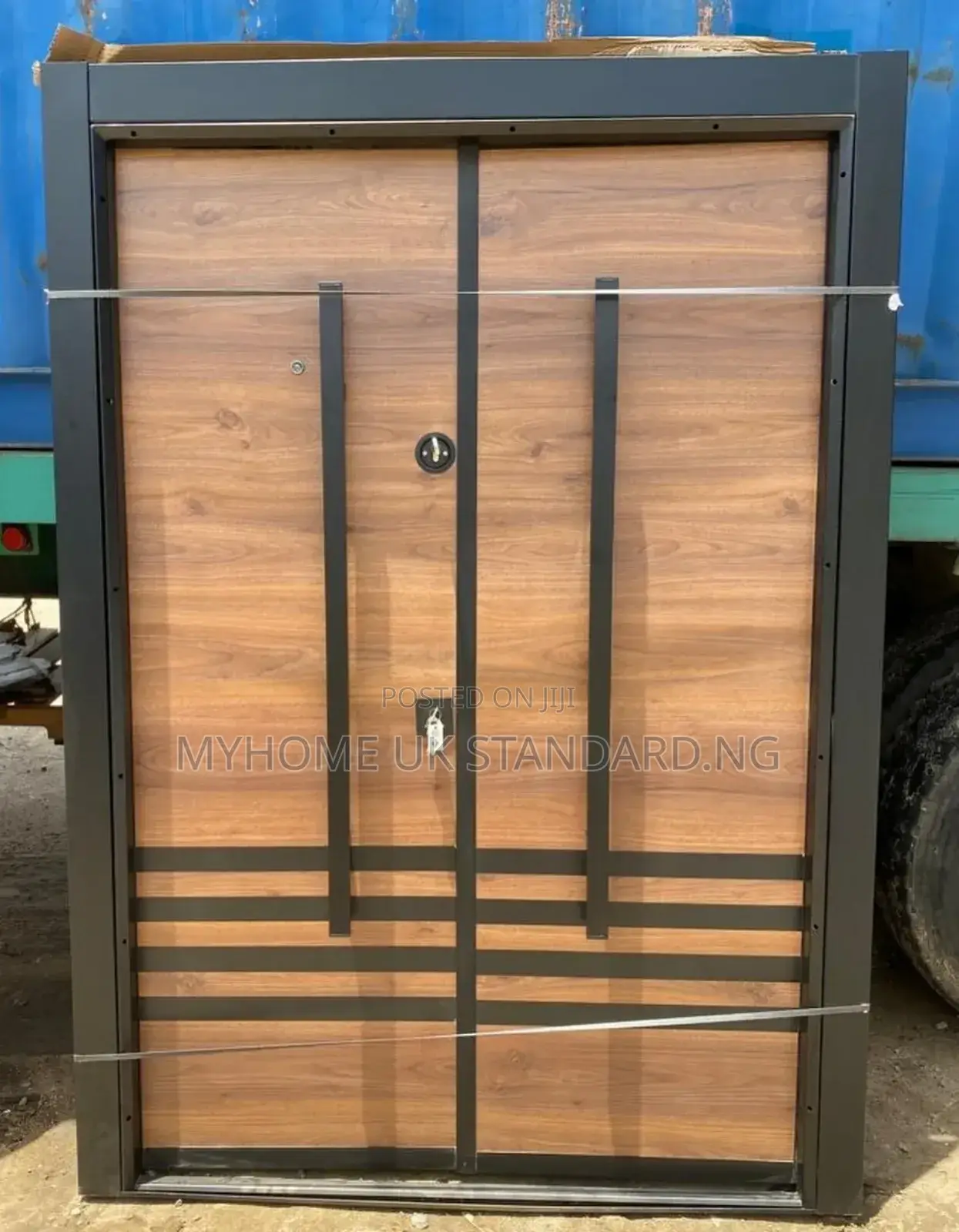 5ft Top Turkish Luxury Security Doors With Line Black Design