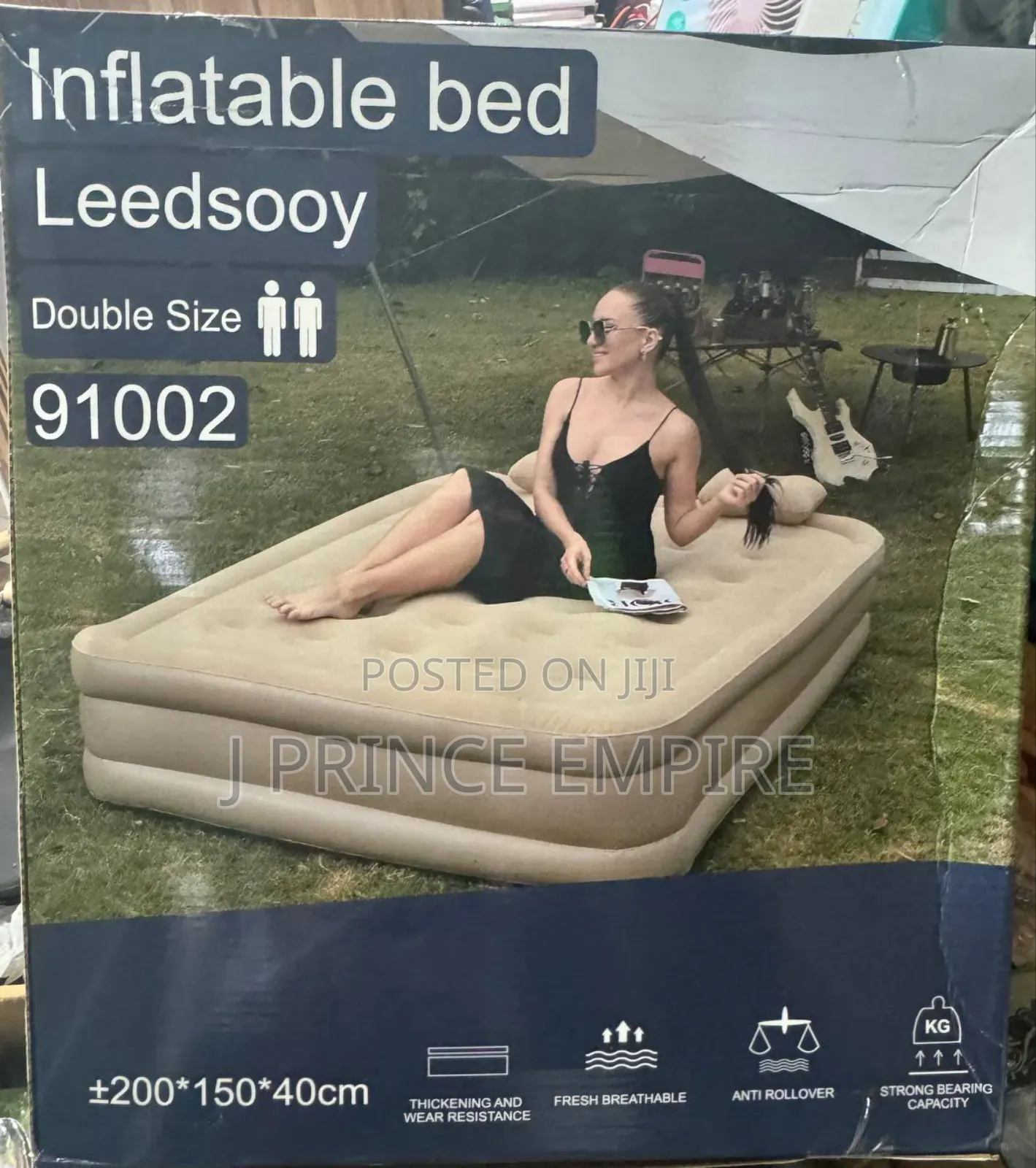 Inflatable Double Dura Beam Air Mattress WTH Internal Pump