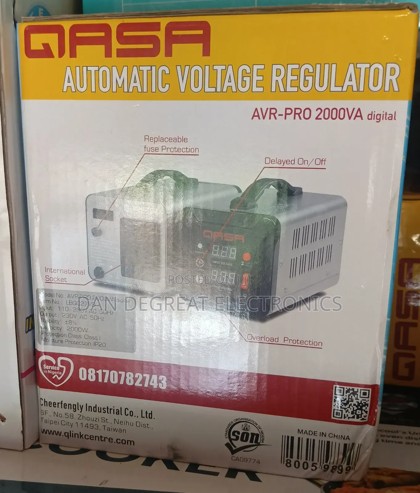 Qasa 2000 Watts Digital Stabilizer ( Avr-pro 2000va Digital)