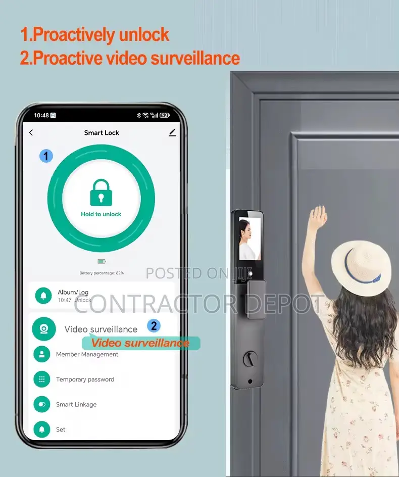 Automatic Tuya Wifi Smart Lock With Proactive Surveillance