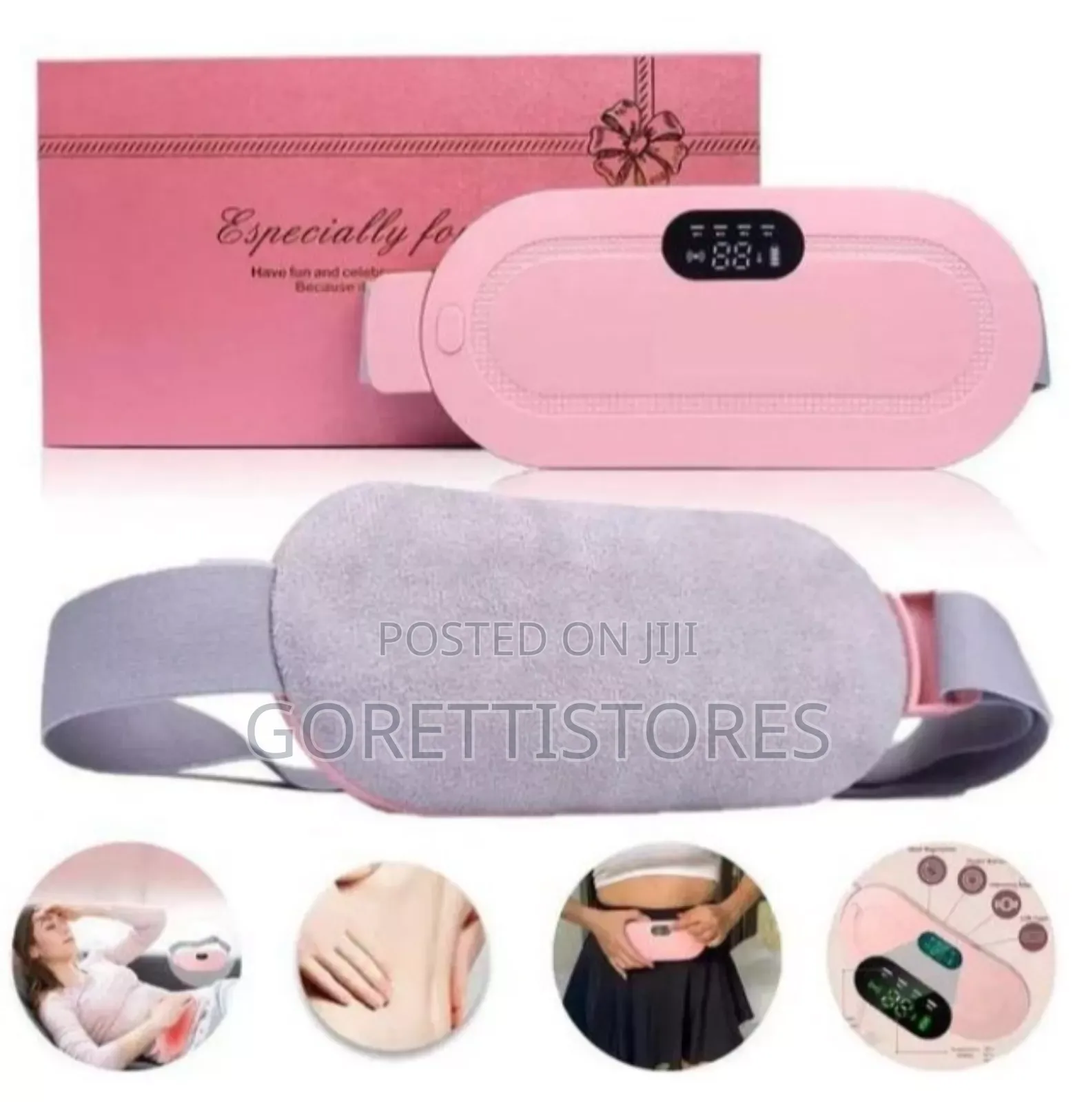 Rechargable Menstrual Massage Heat Belt In Gift Pack