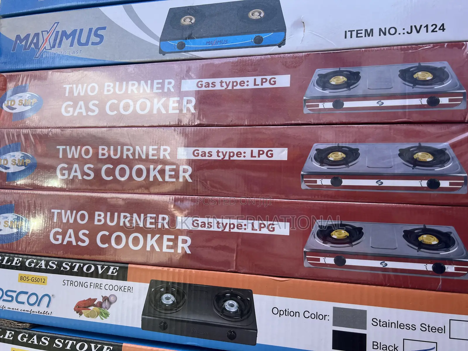 SMP Tabletop Two Burner Gas Cooker Silver/Black