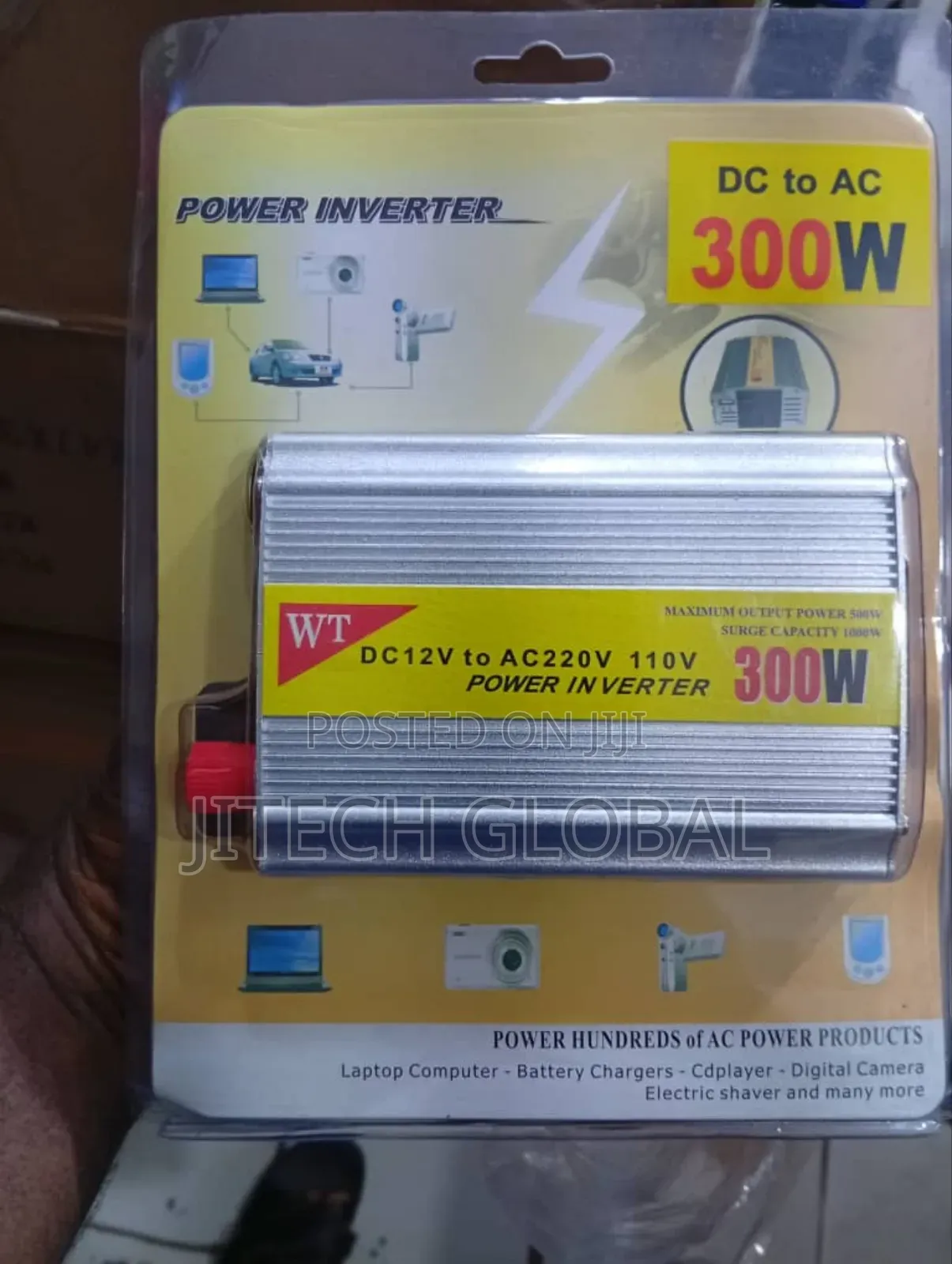 Wt Power Inverter - 300w 12v Dc to 220v AC Car