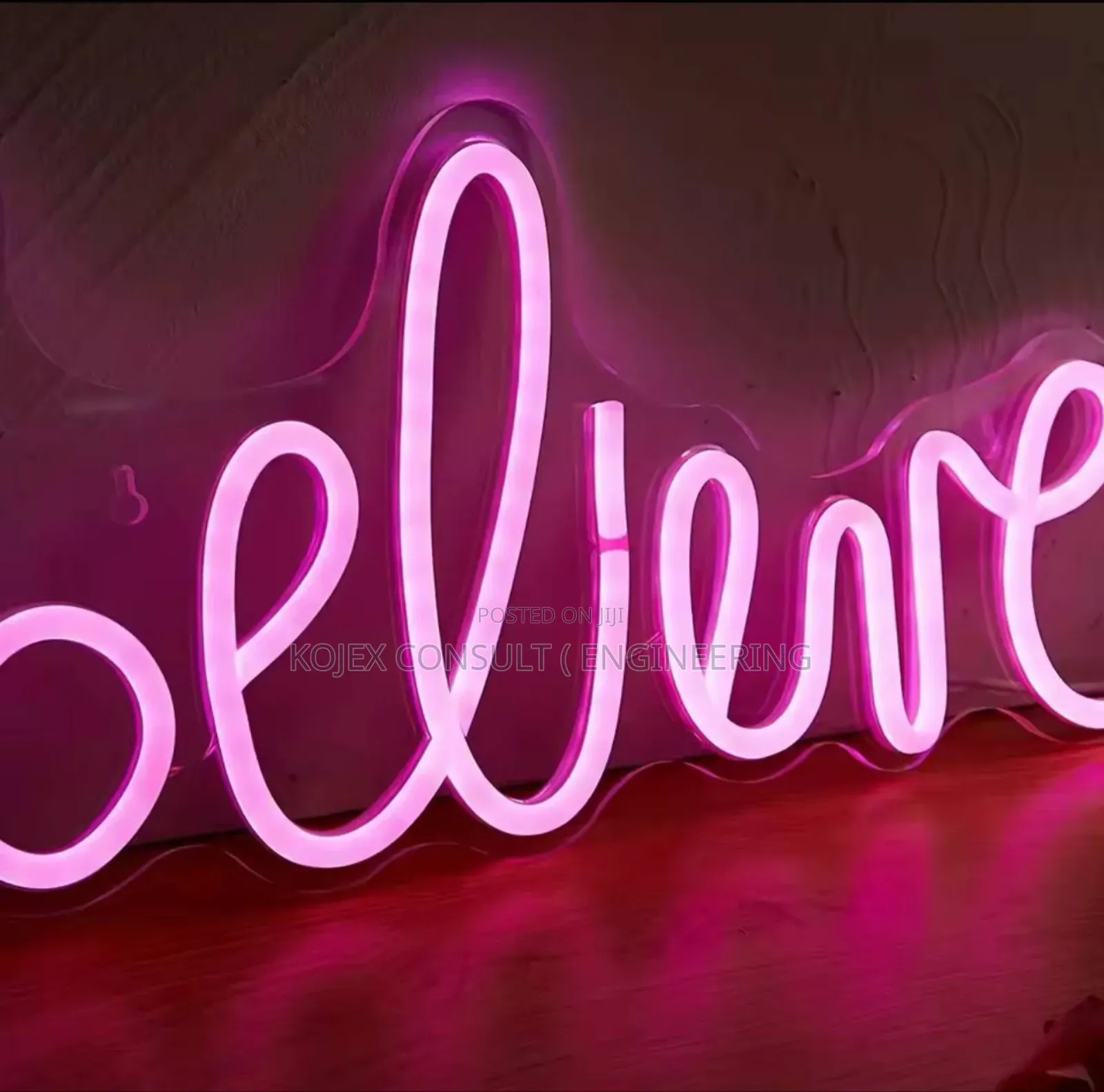 1pc Led Believe Shaped Neon Sign 5v Usb Power Supply