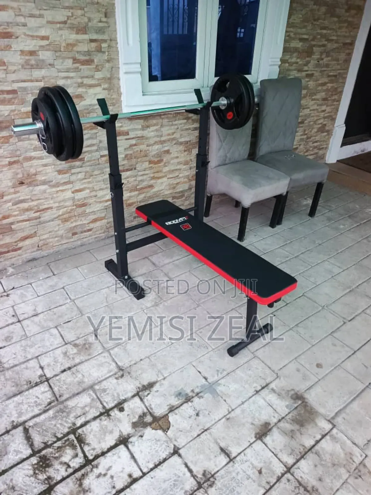 Adjustable Weight Bench, Olympic 50kg and Barbell Rod