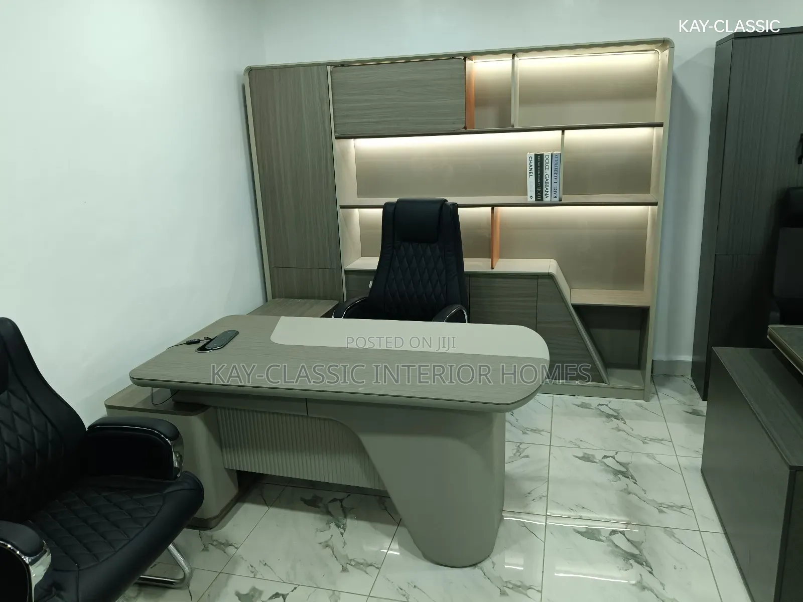 Executive Table And Bookshelf