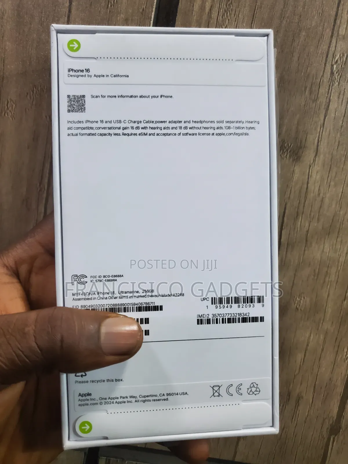 New Apple iPhone 16 256 GB Blue