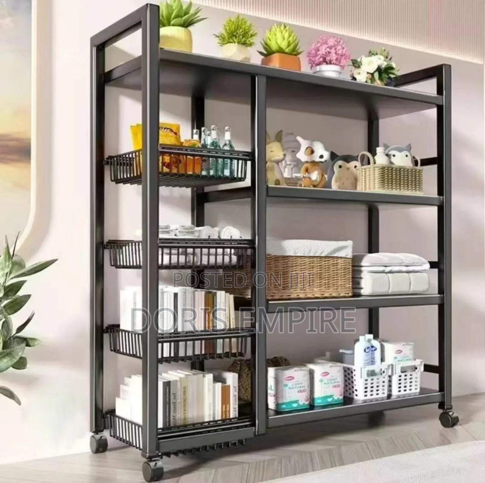4tier Multi-Purpose Movable Storage Rack With 4 Vegetable .