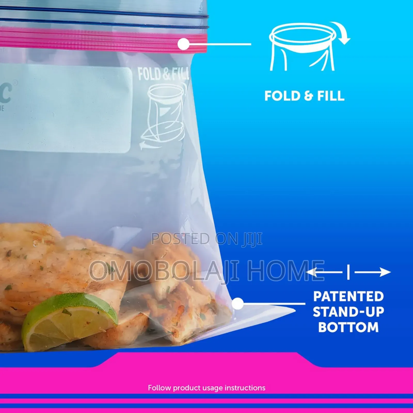 50pcs Ziplock Bags Reusable Gallon Storage Bags