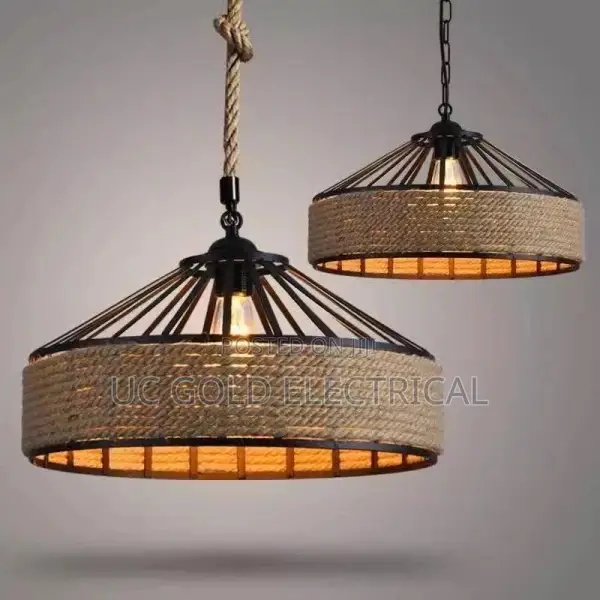 Nordic Vintage Chandelier Industrial Twine Country Kitchen
