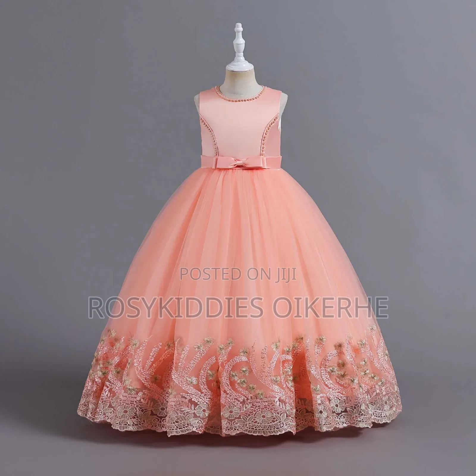 Orange Ball Ceremonial Graduation Dress