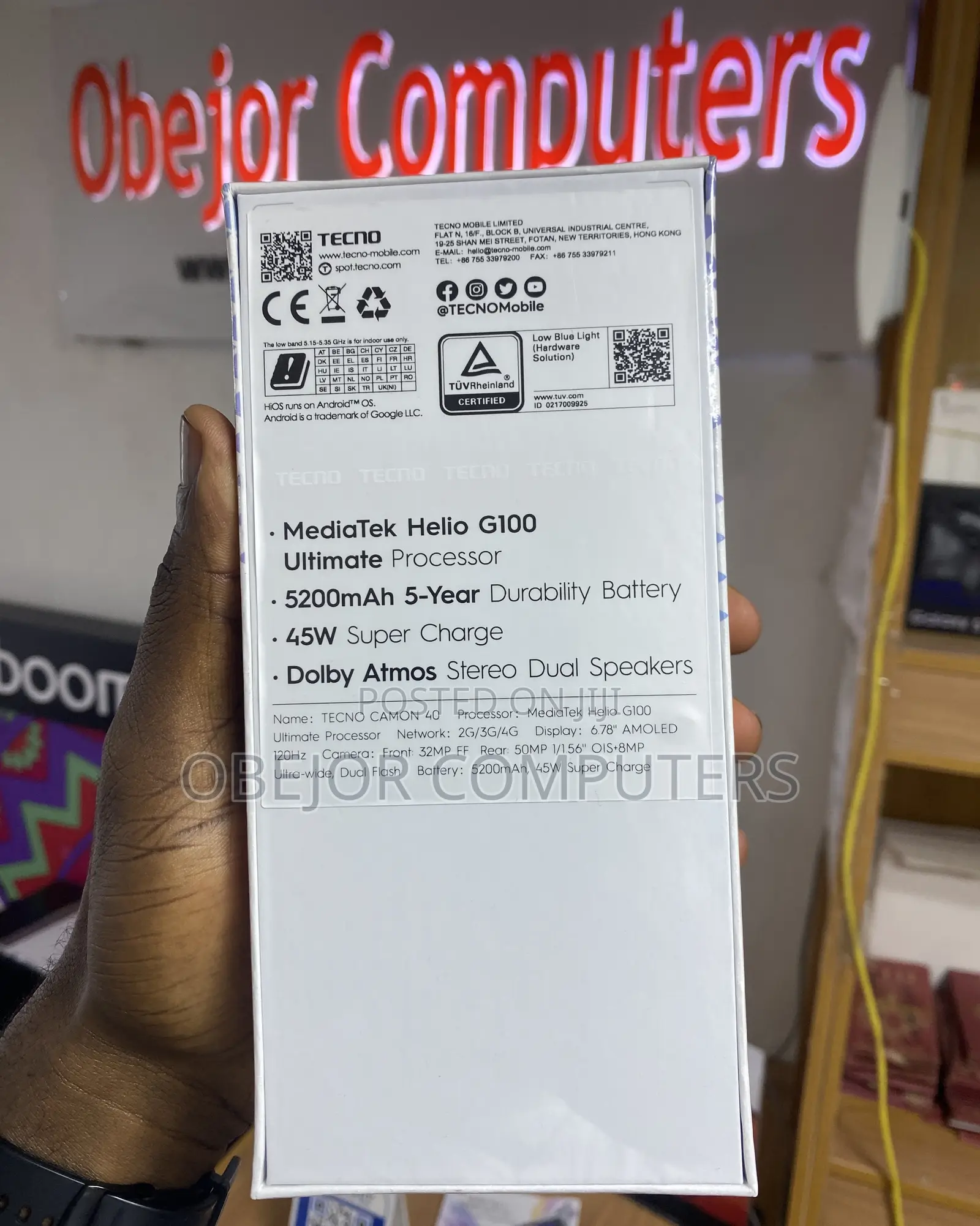 New Tecno Camon 40 128 GB Black