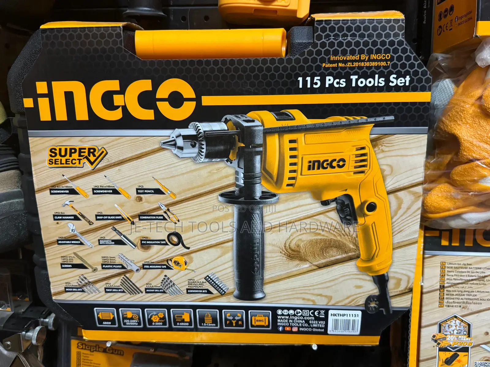 Ingco 115 PCS Tools Set, 680w 13mm Electric