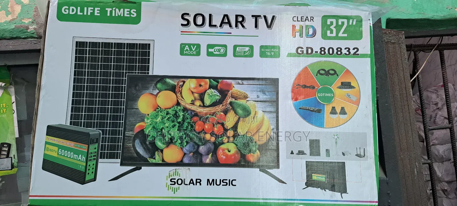 Solar Tv and Light and Fan