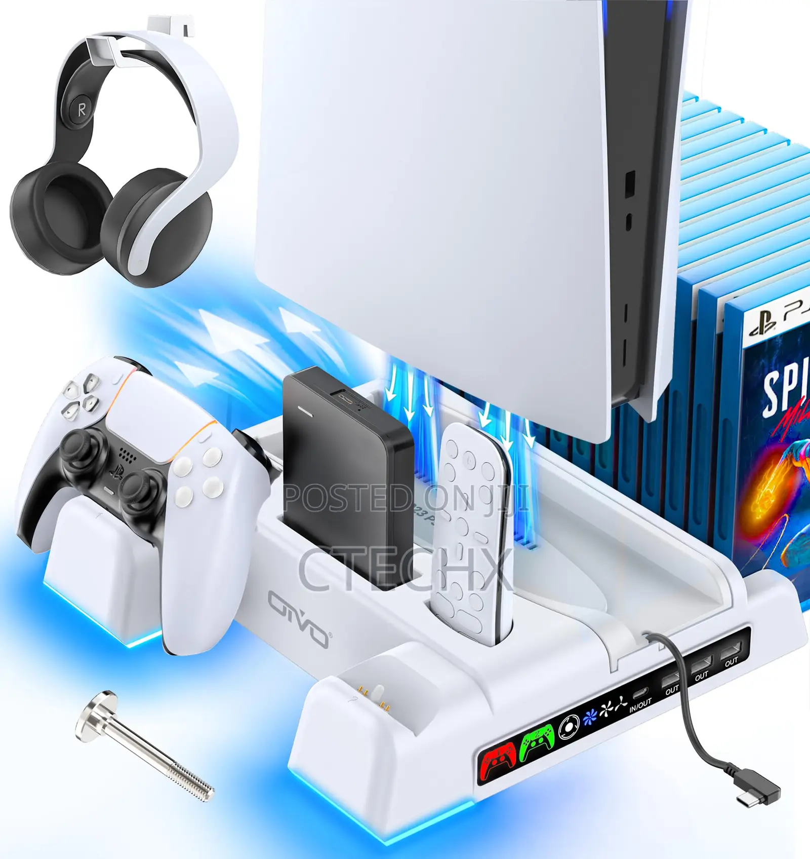 Oivo Ps5 Cooling Stand With Dual Controller Charger