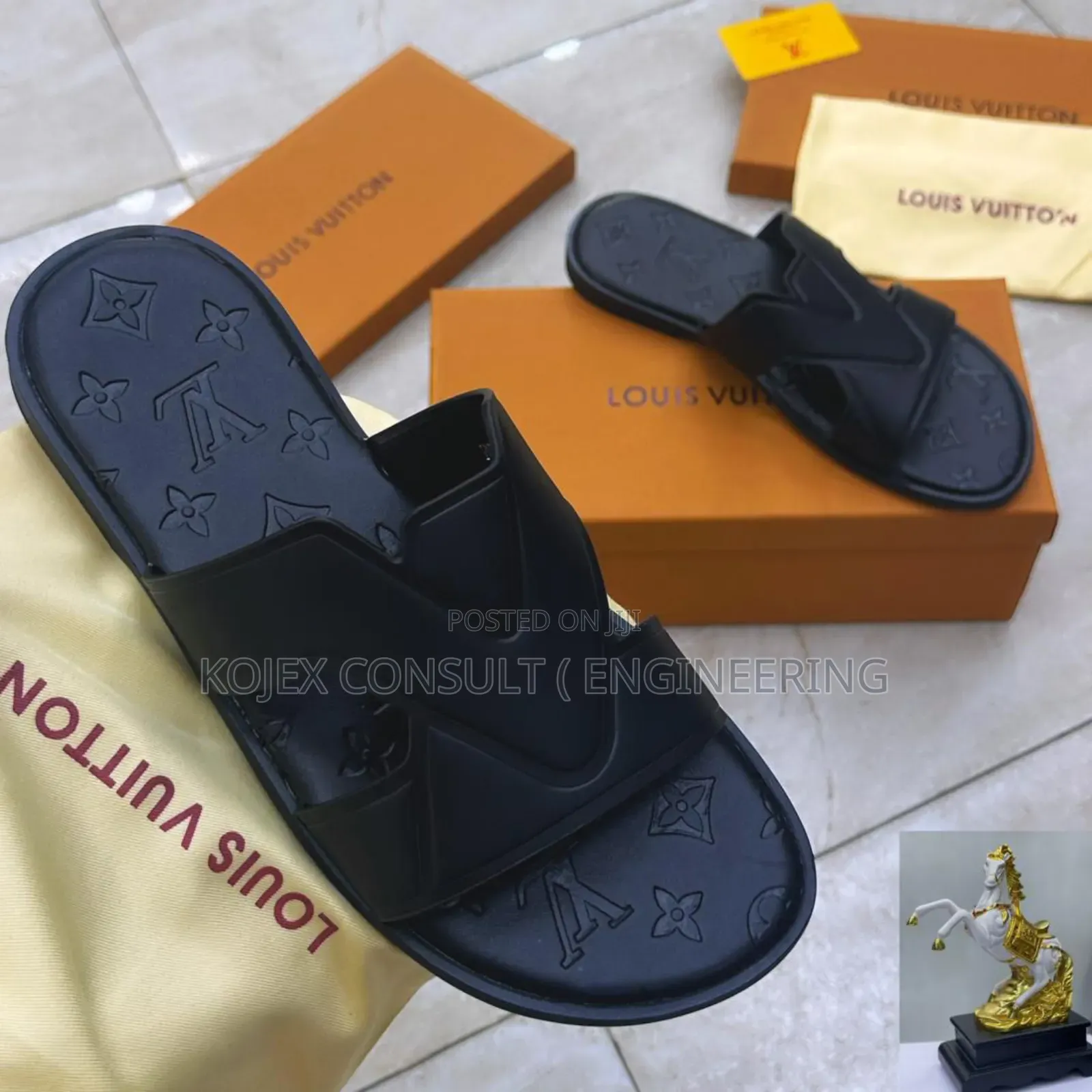Louis Leather Luxury Slides for Men