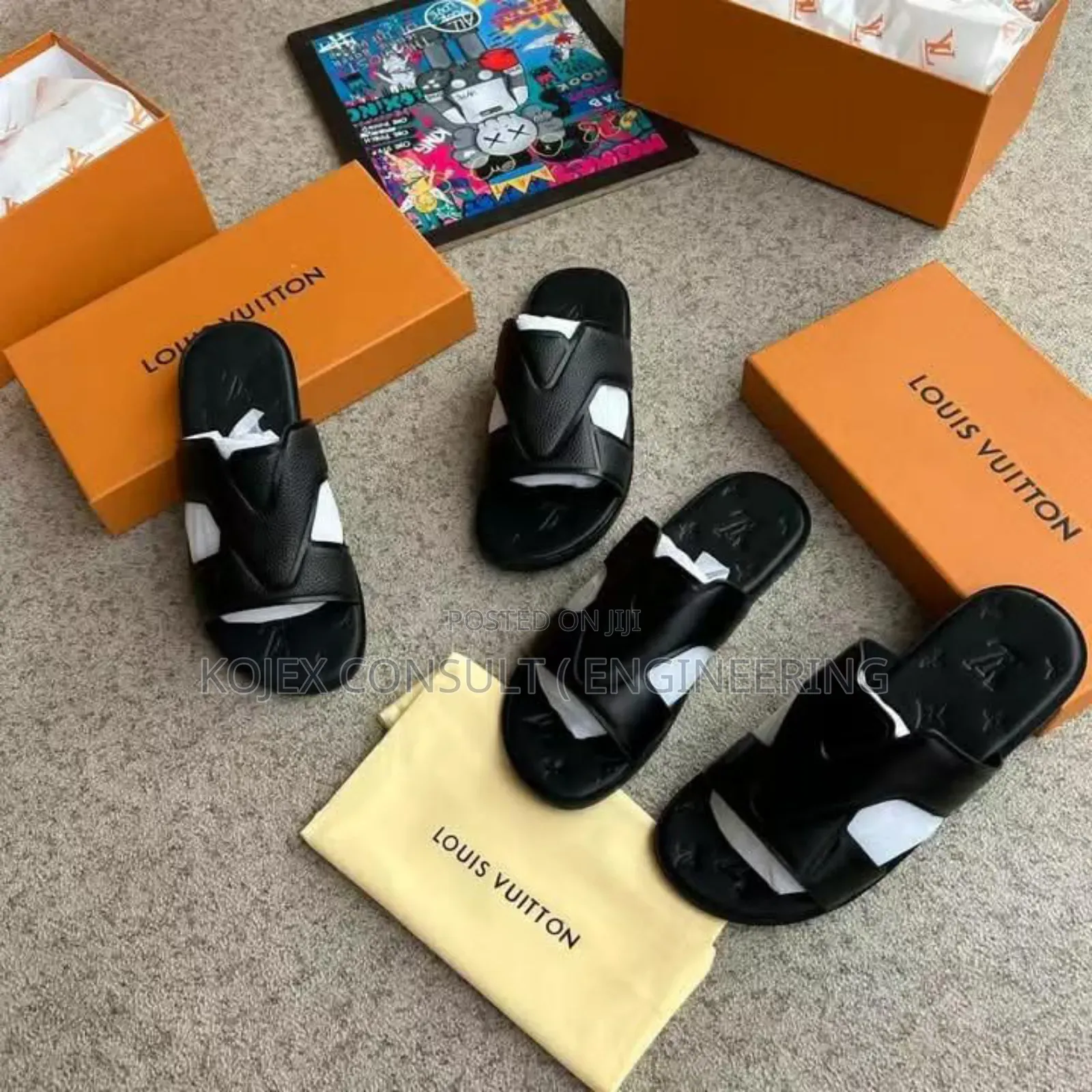 Louis Leather Luxury Slides for Men