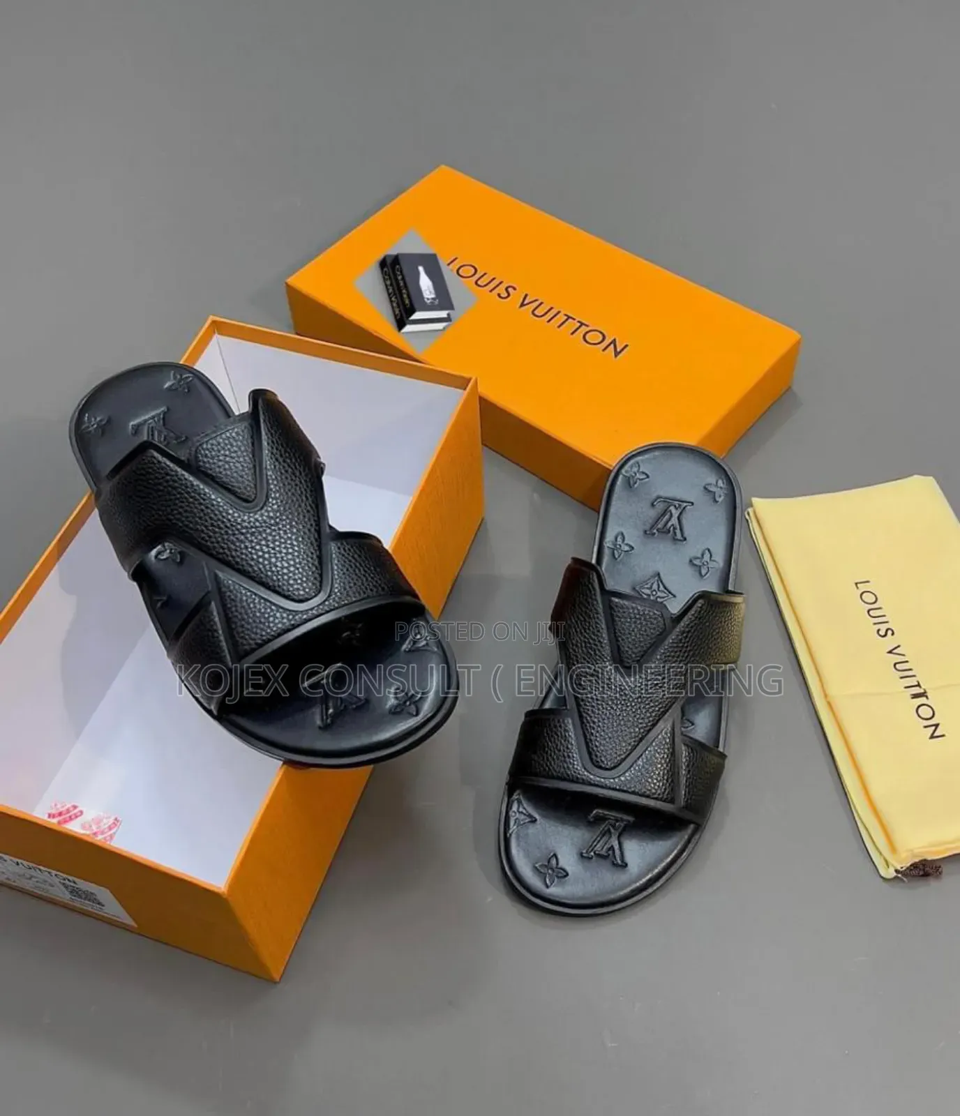 Louis Leather Luxury Slides for Men