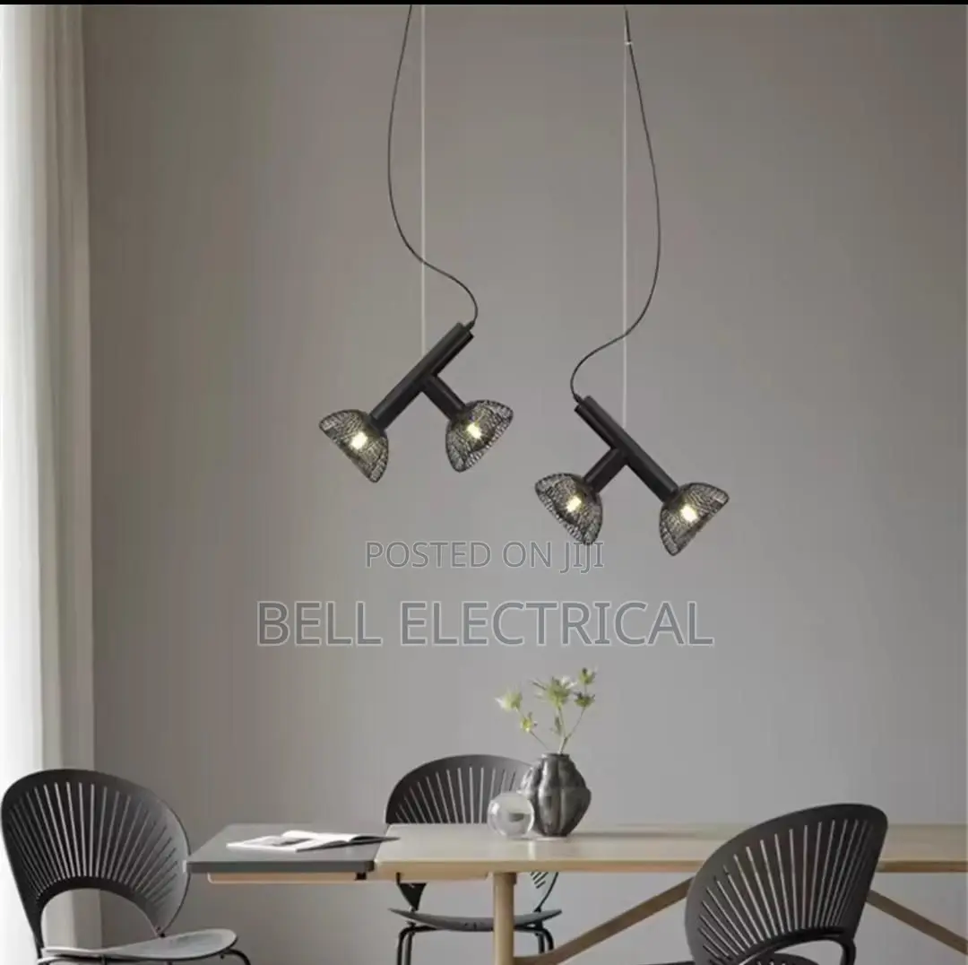 Black 2in1 Dropping Light Geometric Chandelier