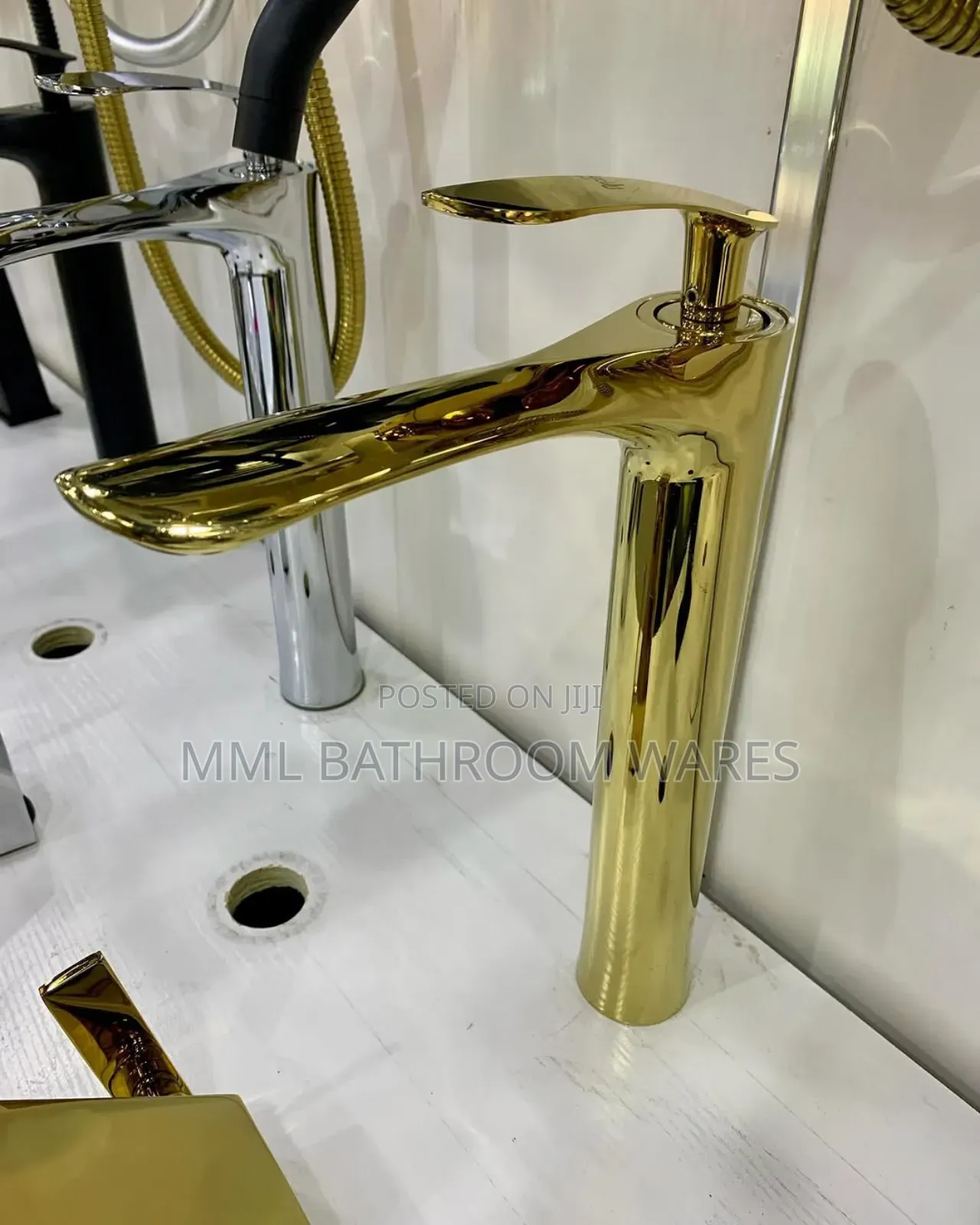 Modern Gold Long Bathroom Basin Mixer Faucets