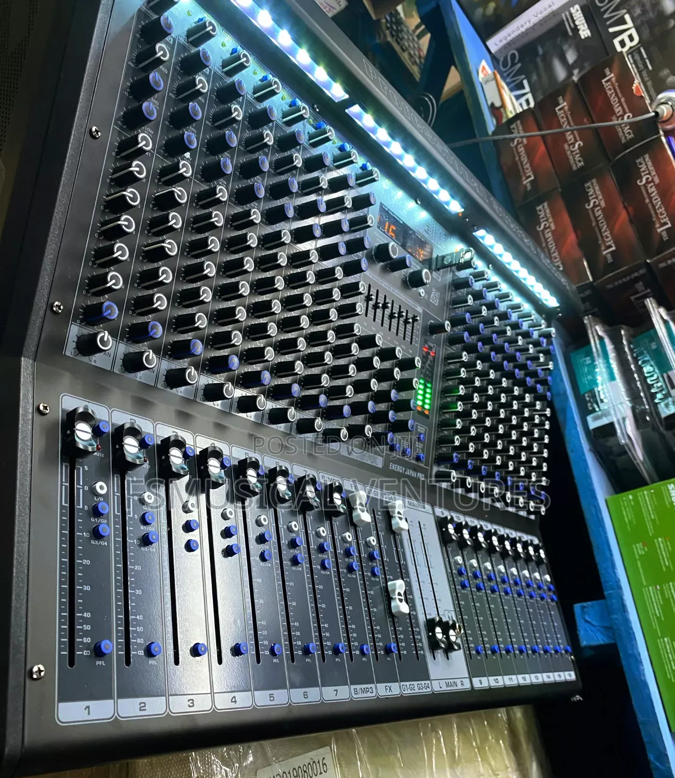 Energy V16fx 16 Channel 7 Auxiliary Audio Mixer With Record