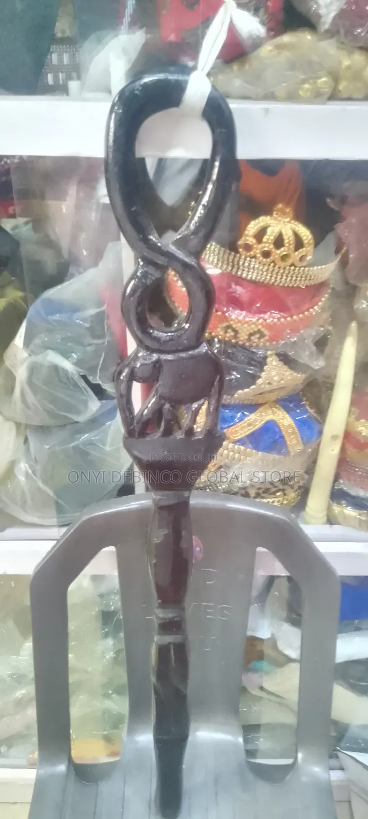 Igbo Traditional Chieftancy Carved Wooden Walking Stick Igwe