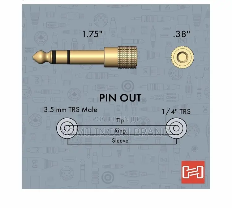 Hosa GHP-105 3.5 Mm TRS to 1/4 Inch TRS Headphone Adaptor