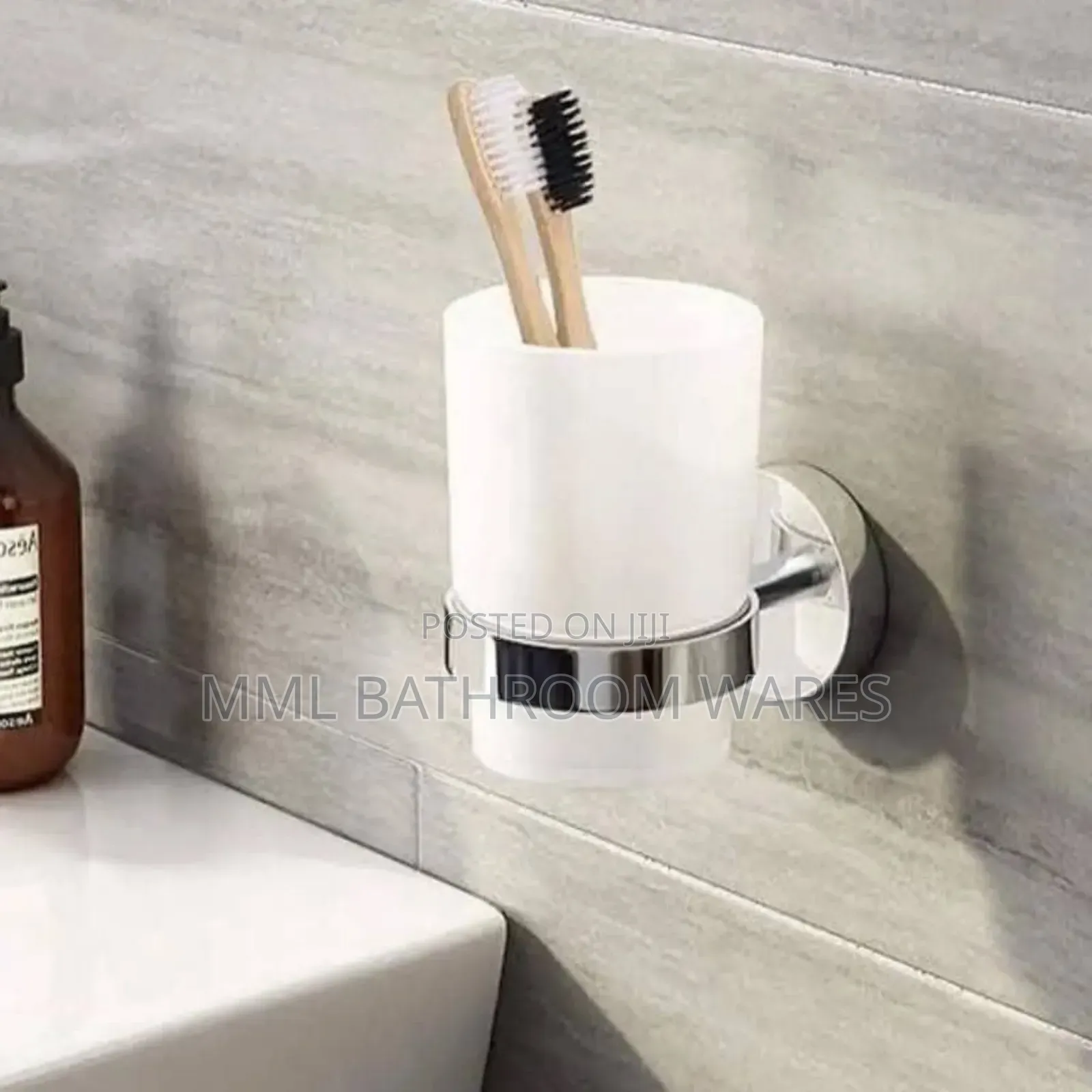 Stainless Steel Single Cup Toothbrush Holder