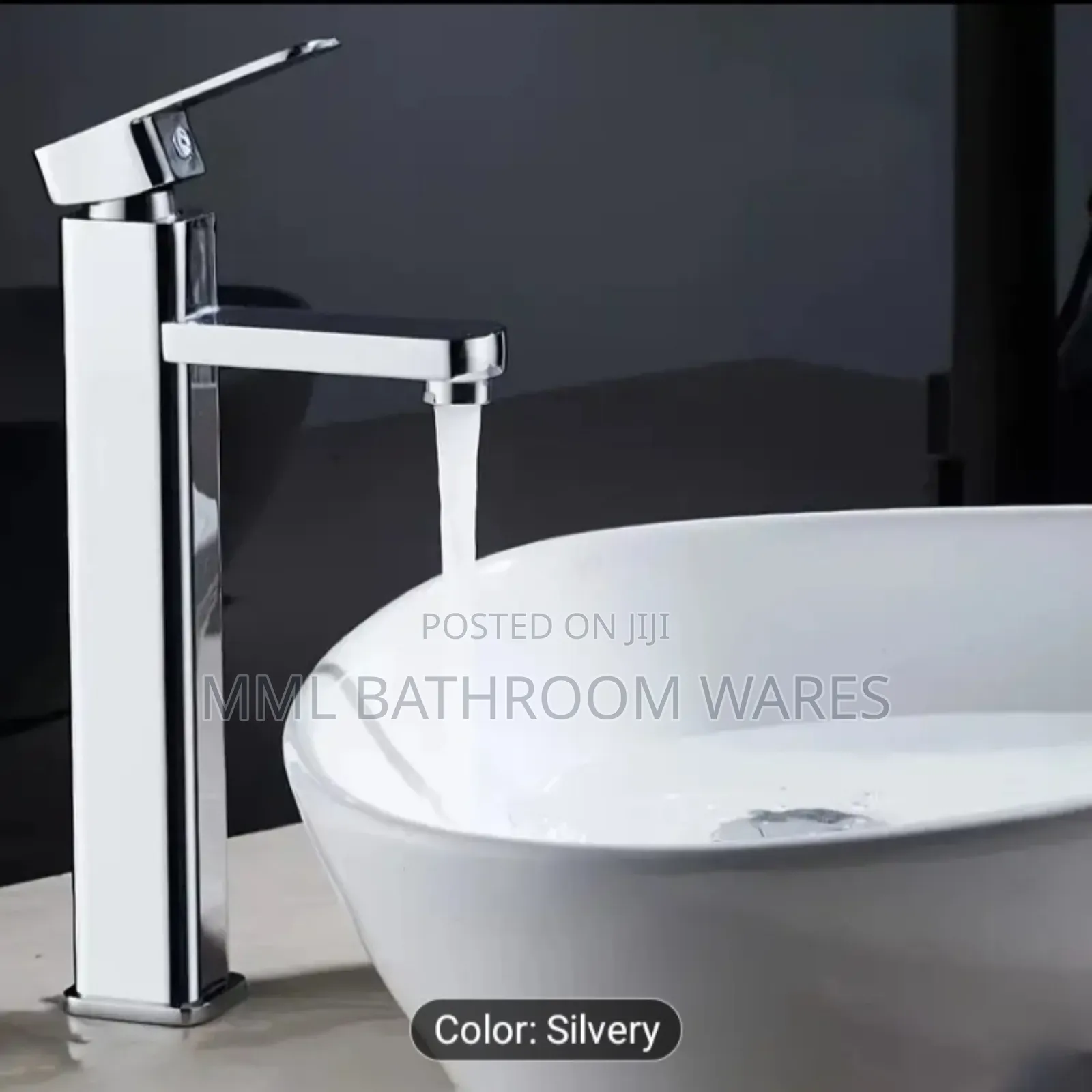 Long Chrome Basin Mixer for Countertop Basin