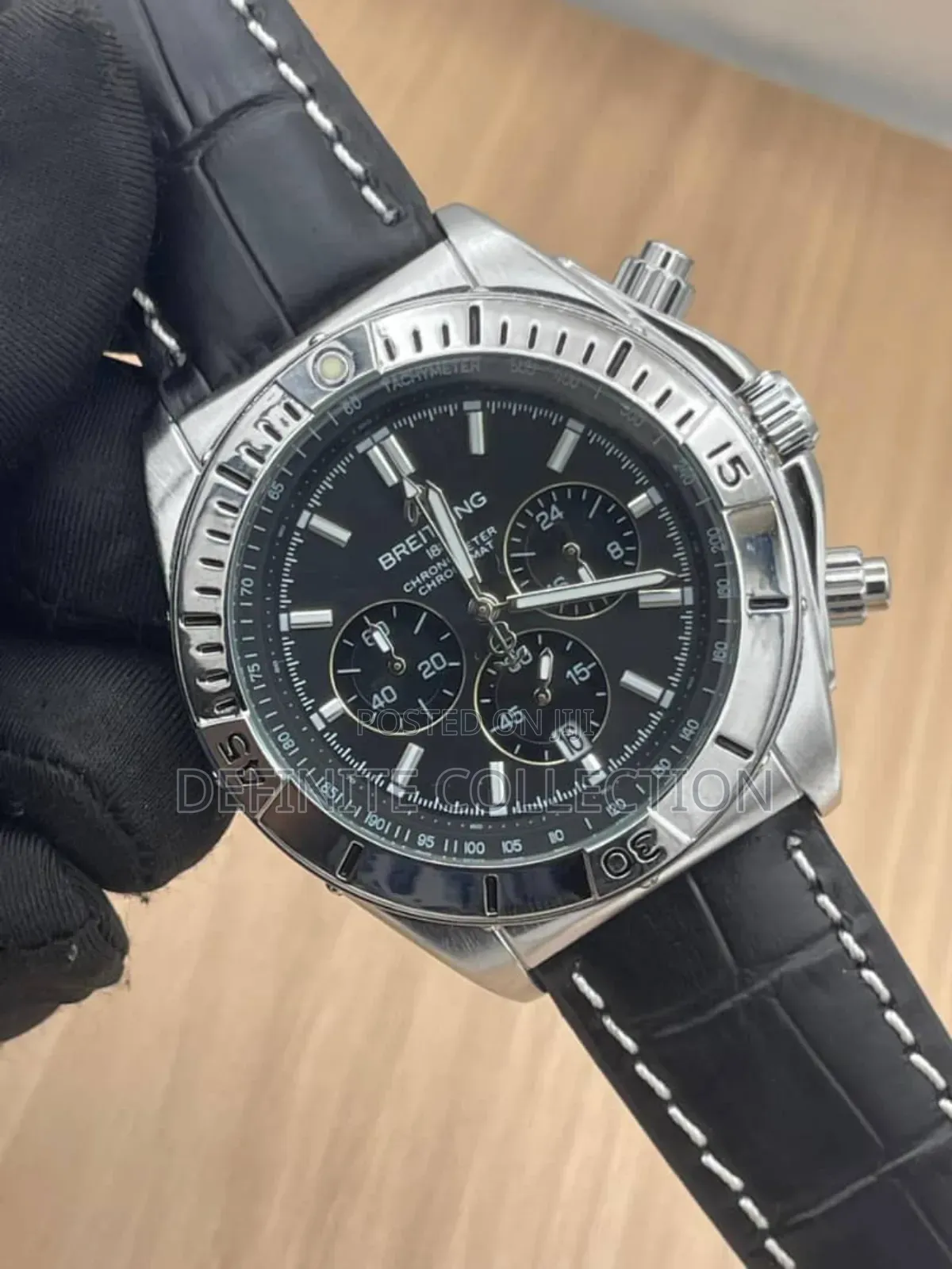 Breitling Leather Chronography Wristwatch