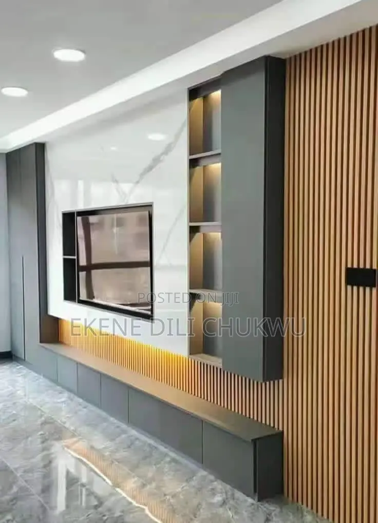 "Luxury Marbletv Wall Unit With Led Sleek Storage Design"