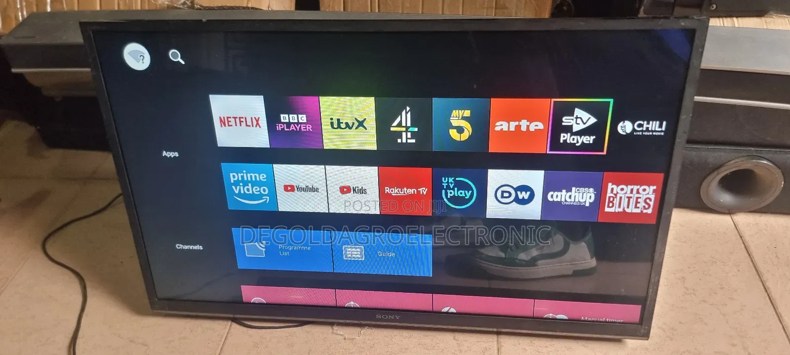 Sony 32" Smart Television With Remote and Power Adaptor