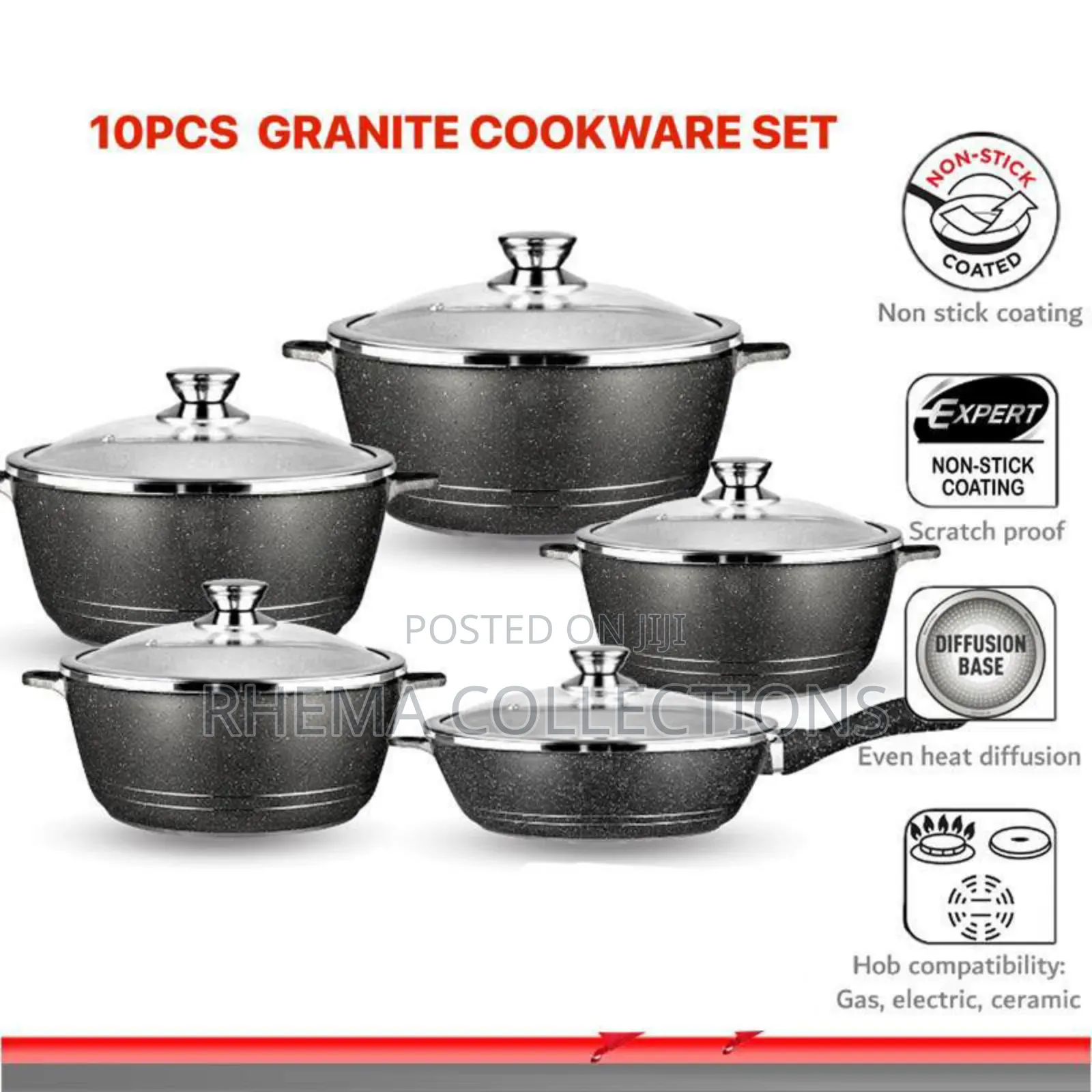 10pcs Brocook Granite Coating Cookware/Pot Set