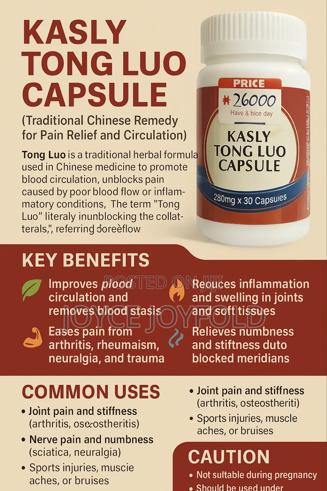 Tong Luo Capsule - For Blood Circulation and Nerve Repair