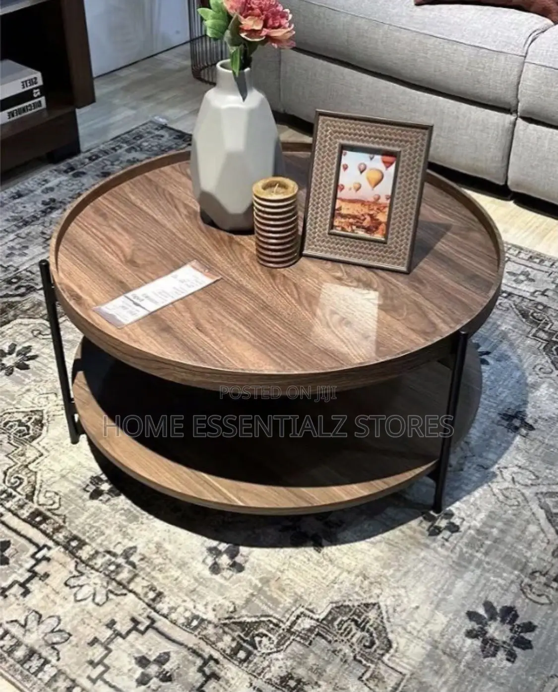 2 Tired Round Centre Table With Tripod Stand