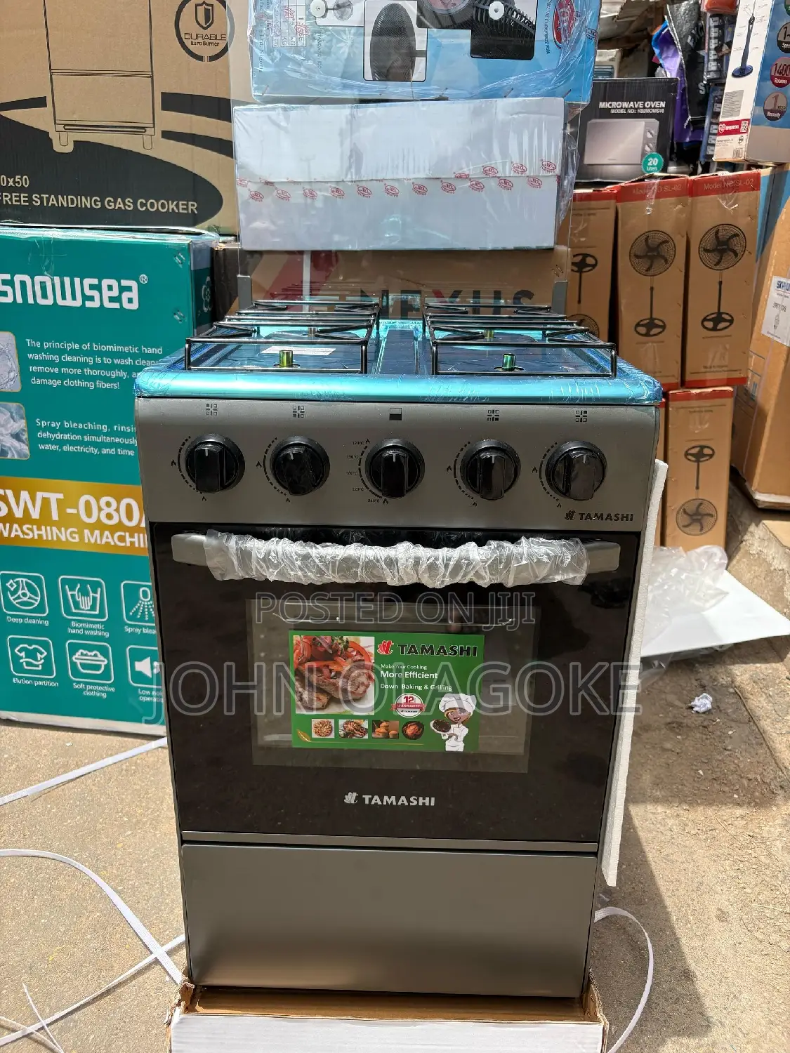 Tamashi 4+0 Standing Gas Cooker With Oven and 4 Burners