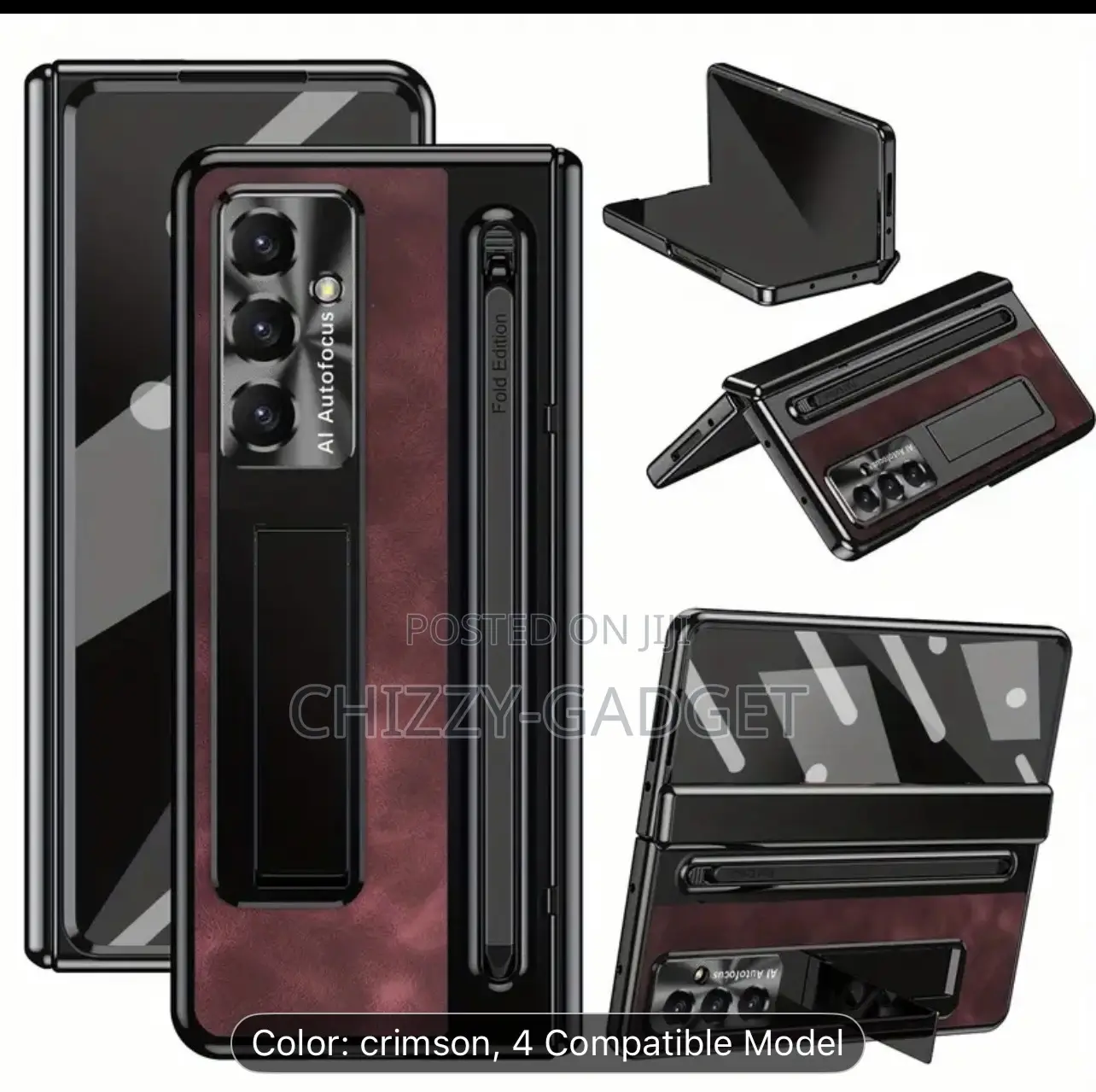 Samsung Fold 3,4,5,6, Kickstand Hinge Case With Pen
