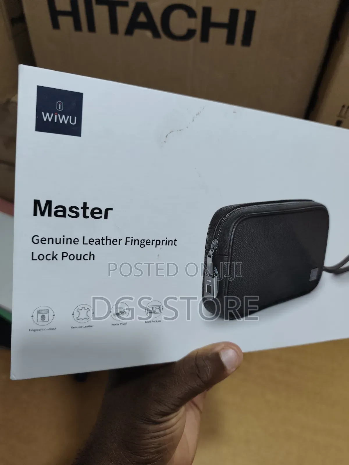 Wiwu Master Genuine Leather Fingerprint Lock Pouch  Case