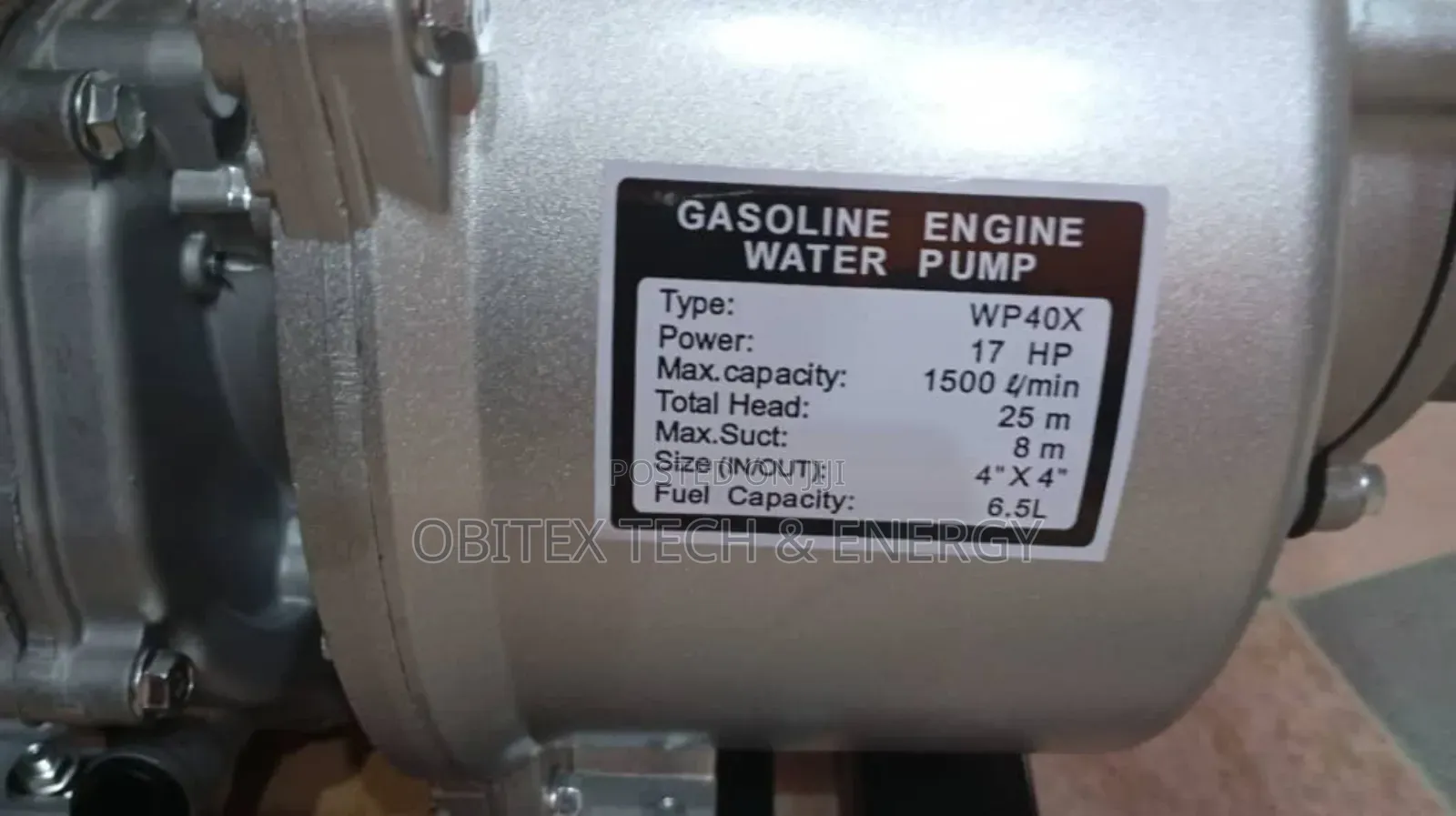 17hp Patro Engine Water Pump – 4” Inlet/Outlet, 1500l/Min