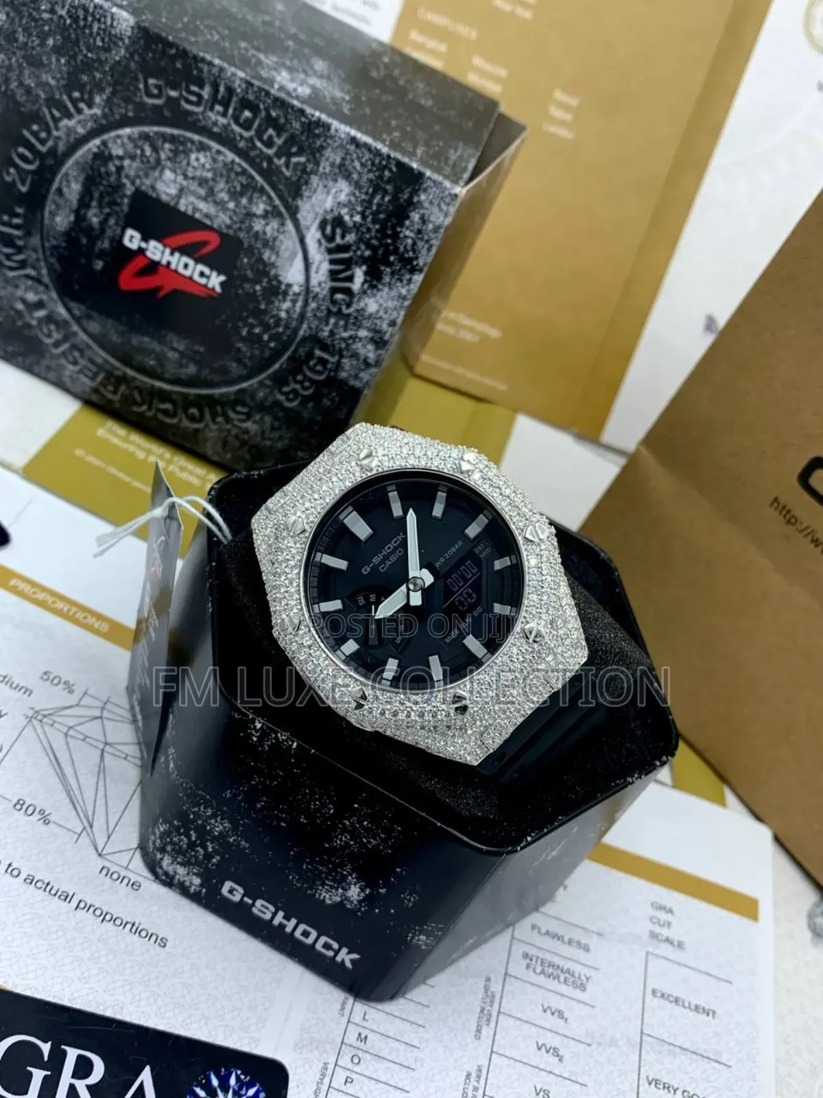 VVS Moissanite Diamond Bussdown G-Shock Watch