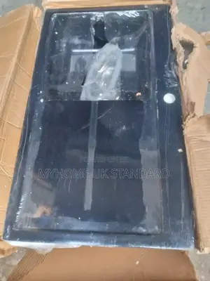 Black Marble Sink Single With Tray