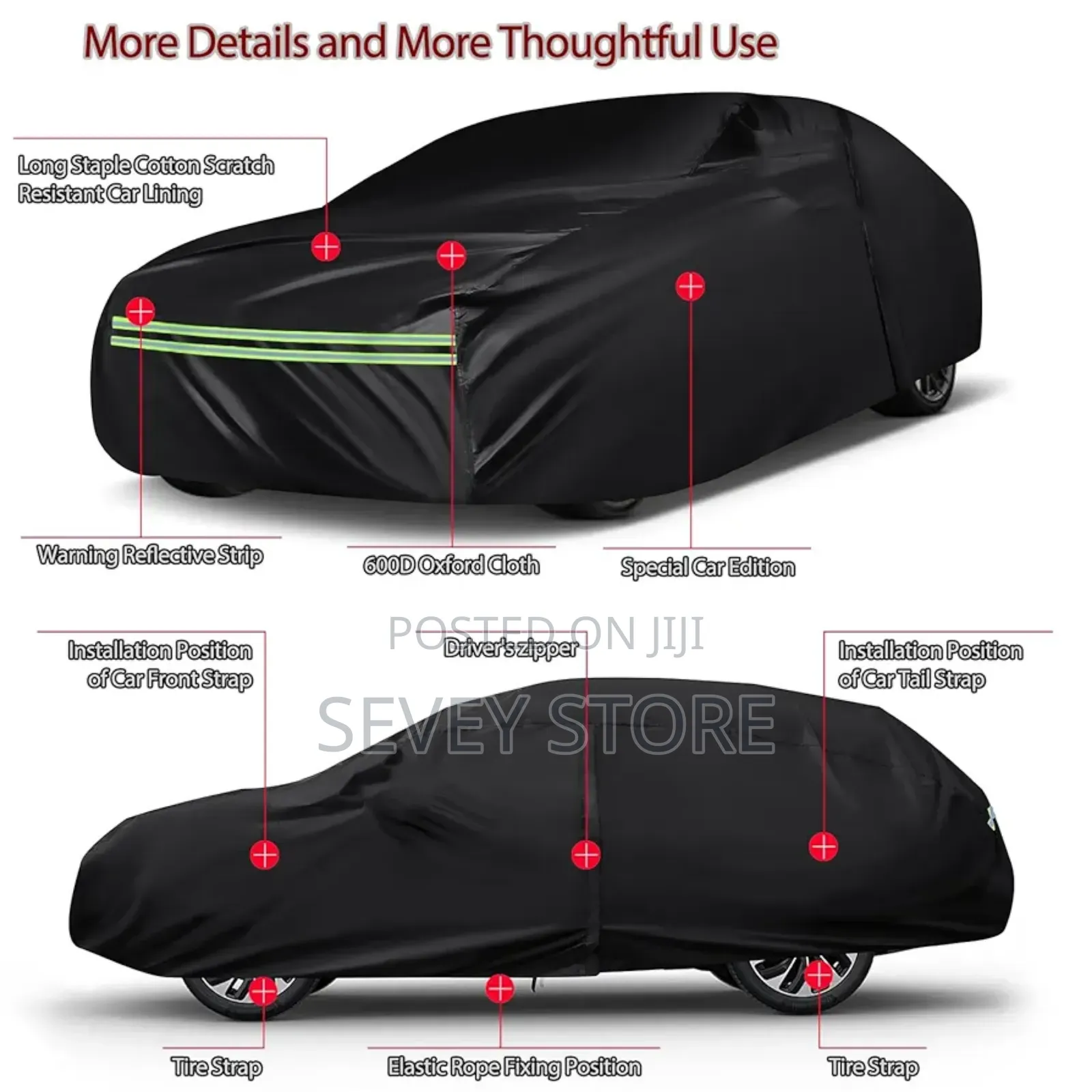 Heavy Duty Universal Full Car Cover for Outdoor - Indoor