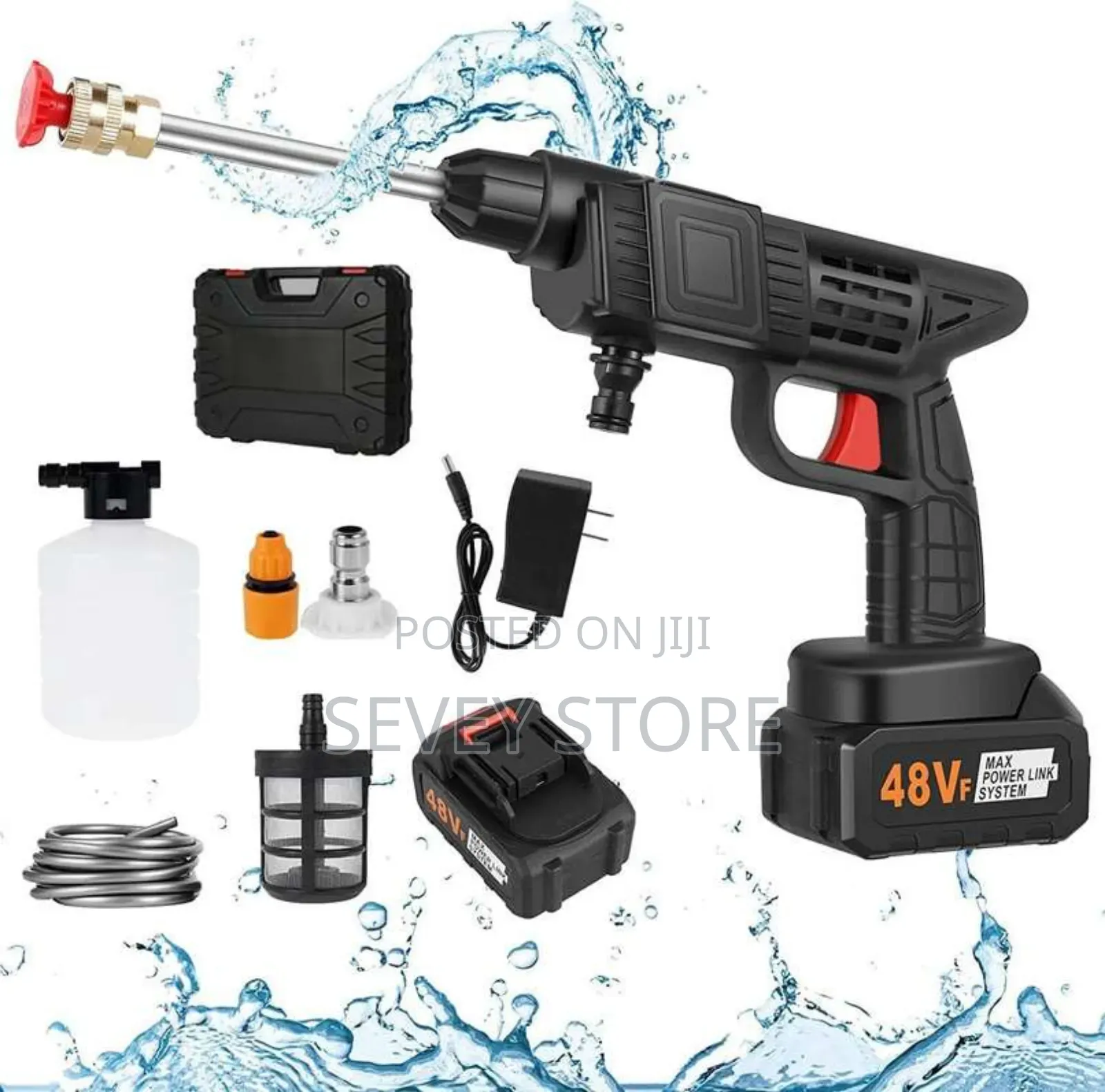 High Pressure Gun Car Wash Water Sprayer - 15000mah