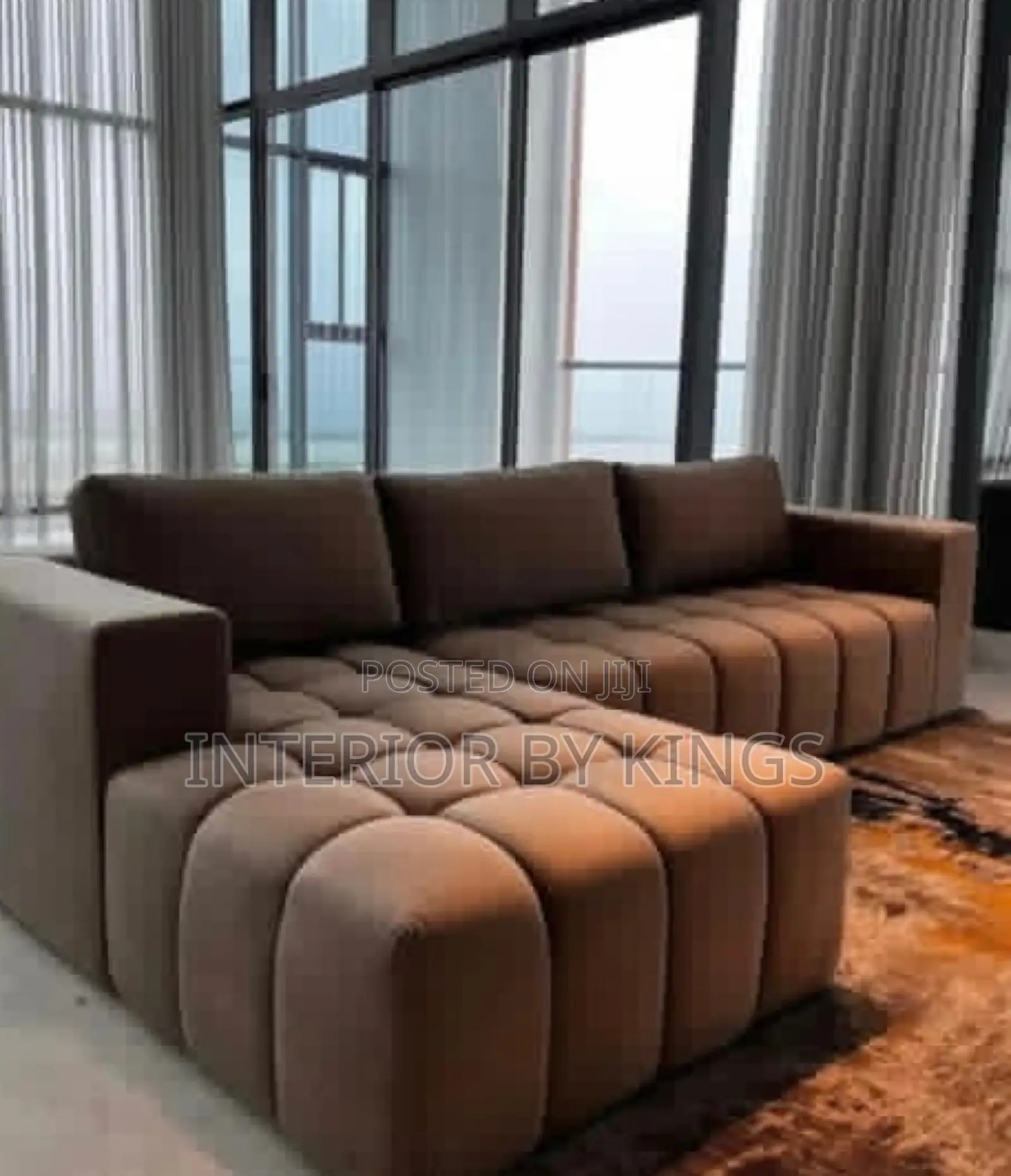 L-Shaped Fabric Sofa Custom Made Can Be Made in Colors