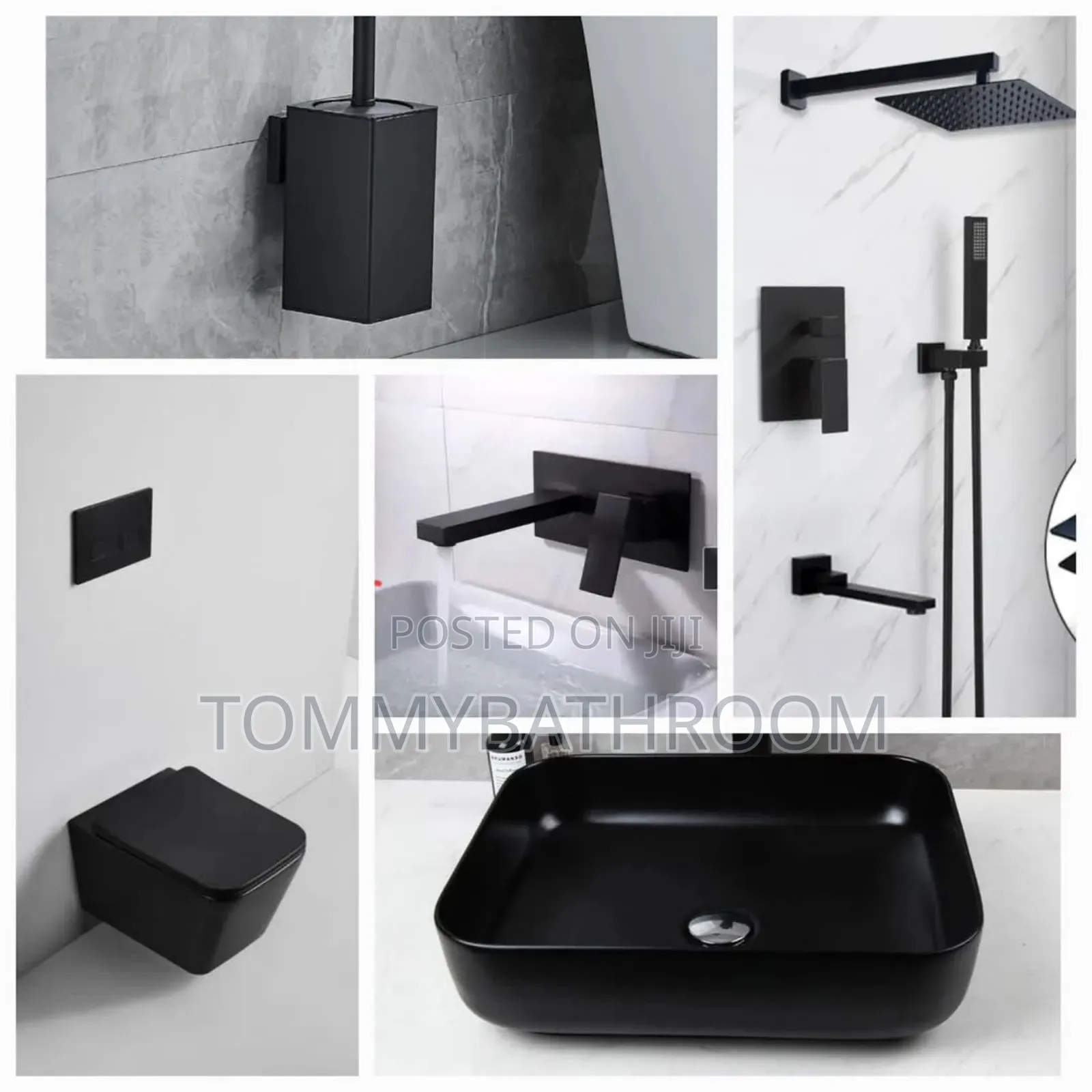 Set Bathroom Shower,Basin,Brush,Mixer Tap,Wall Hung Wc