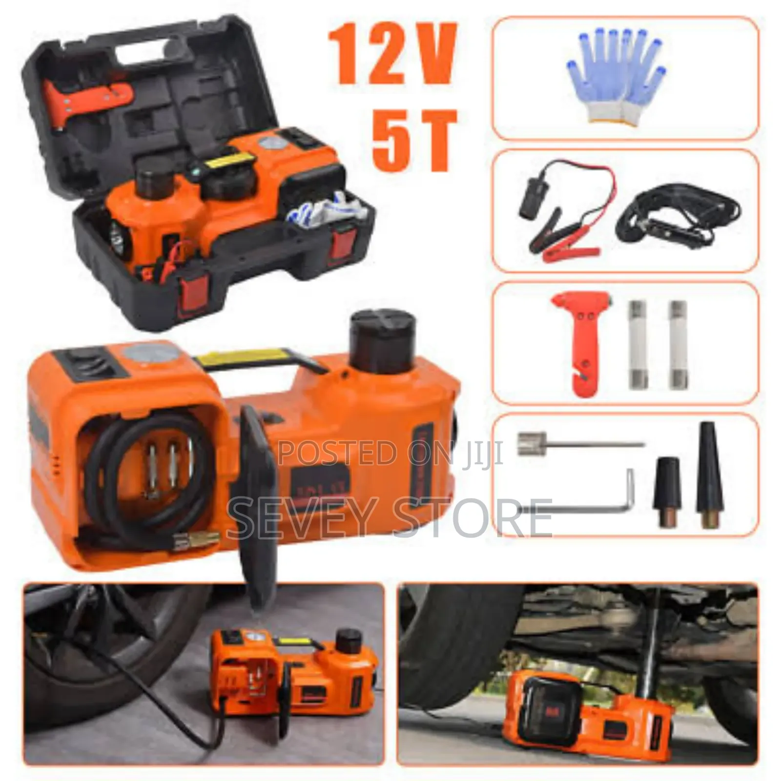 Car Jack With Tyre Inflator Impact Wrench